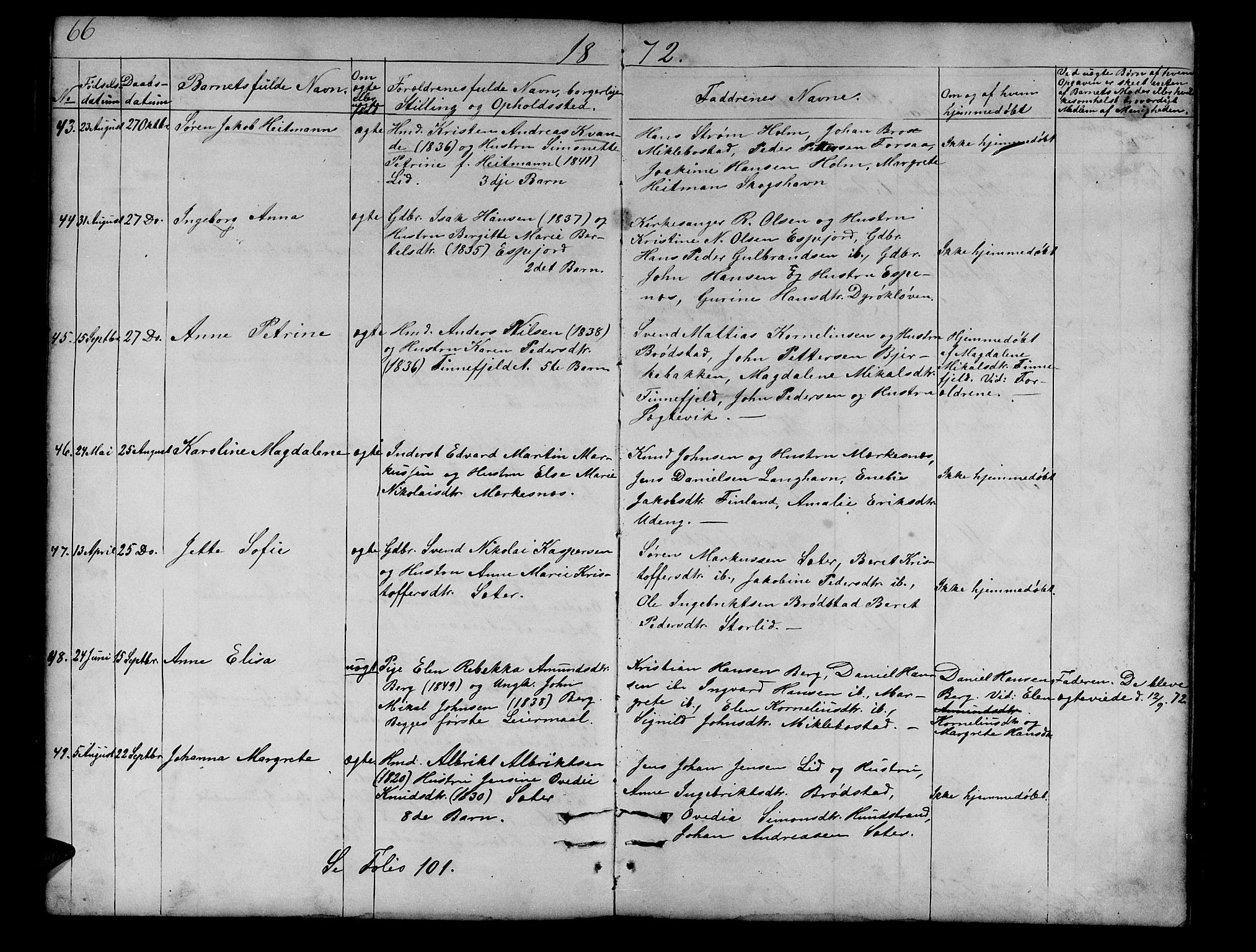 Tranøy sokneprestkontor, AV/SATØ-S-1313/I/Ia/Iab/L0012klokker: Parish register (copy) no. 12, 1859-1874, p. 66