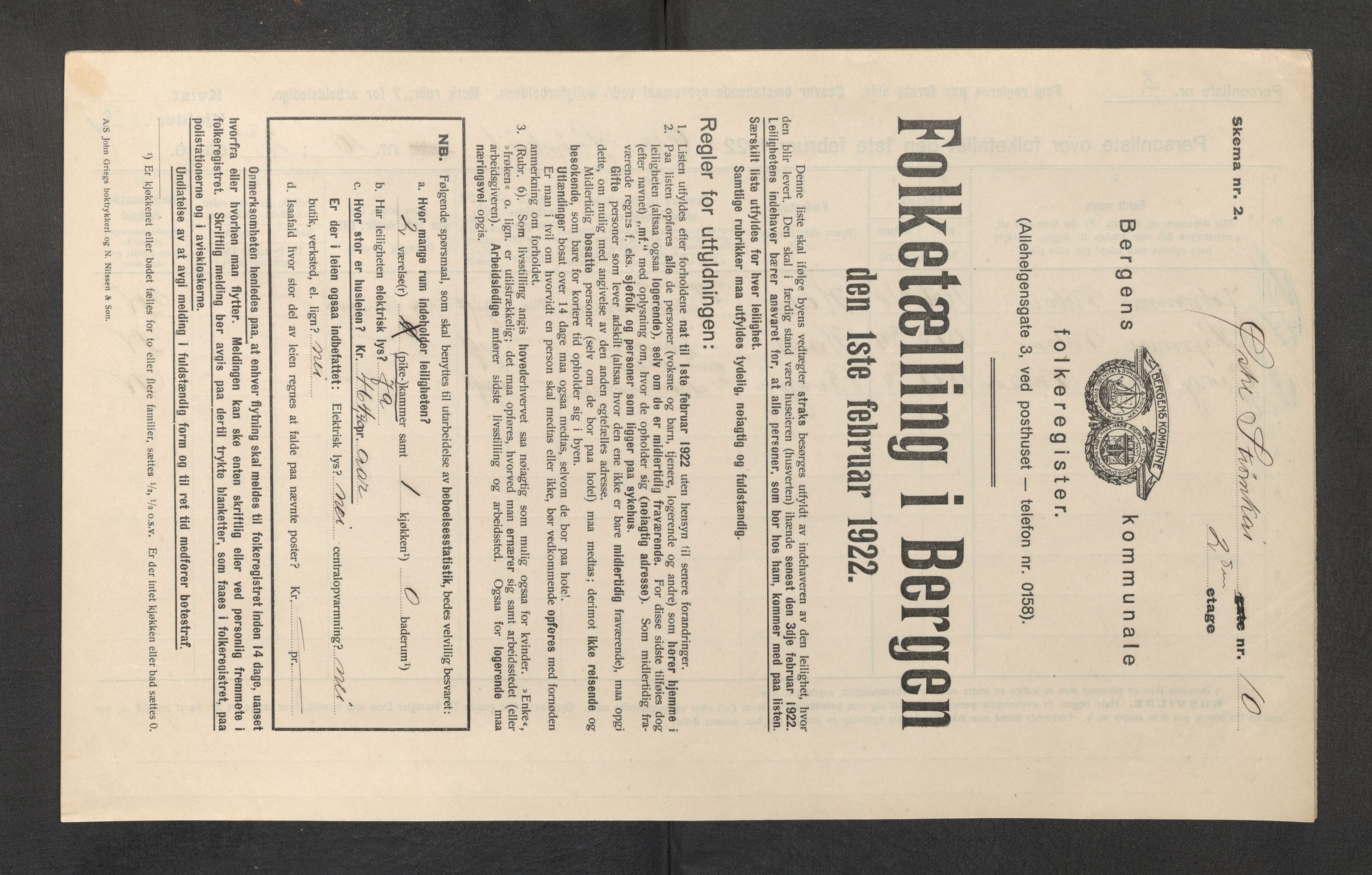 SAB, Municipal Census 1922 for Bergen, 1922, p. 41087