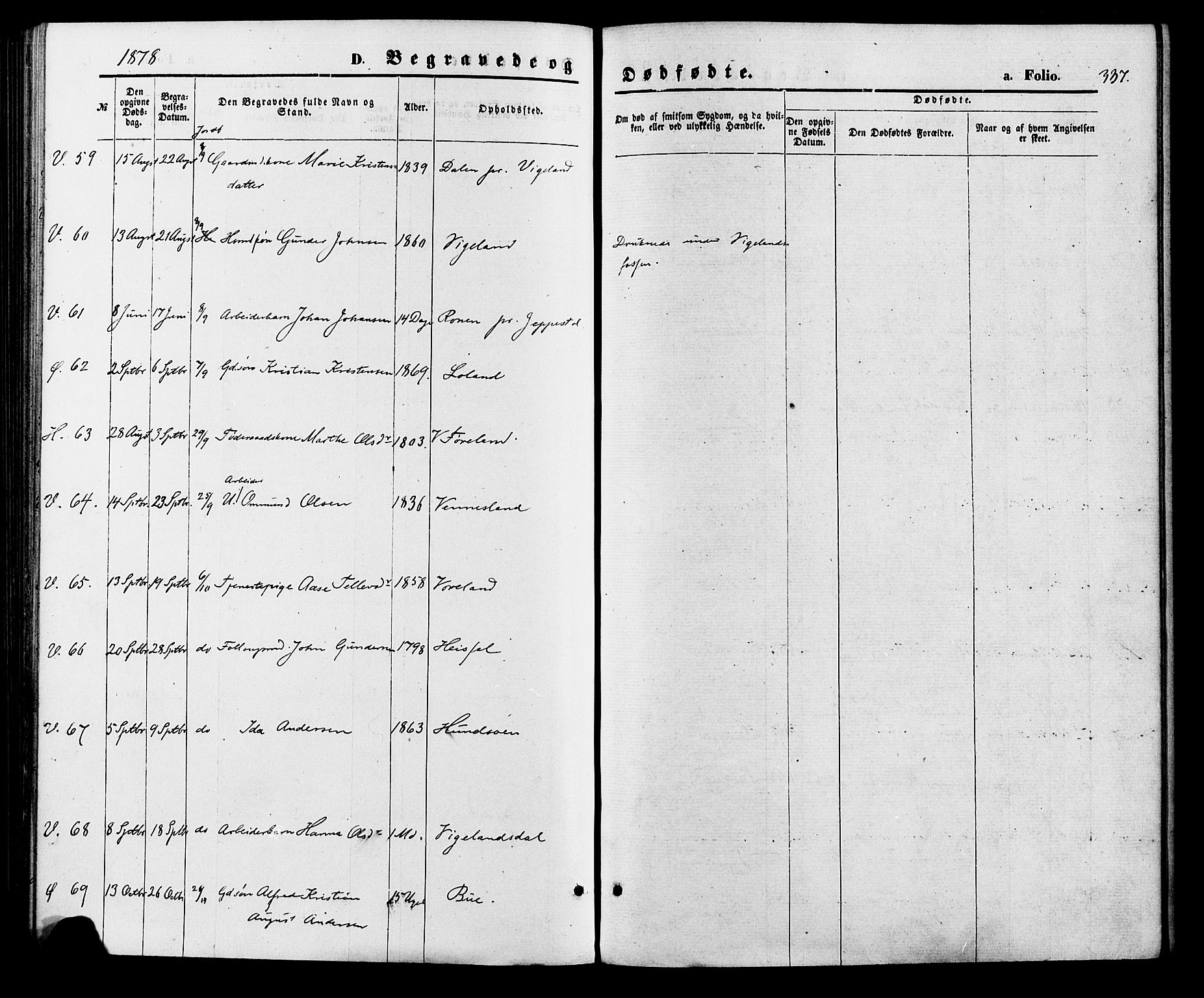 Vennesla sokneprestkontor, AV/SAK-1111-0045/Fa/Fac/L0008: Parish register (official) no. A 8, 1874-1883, p. 337