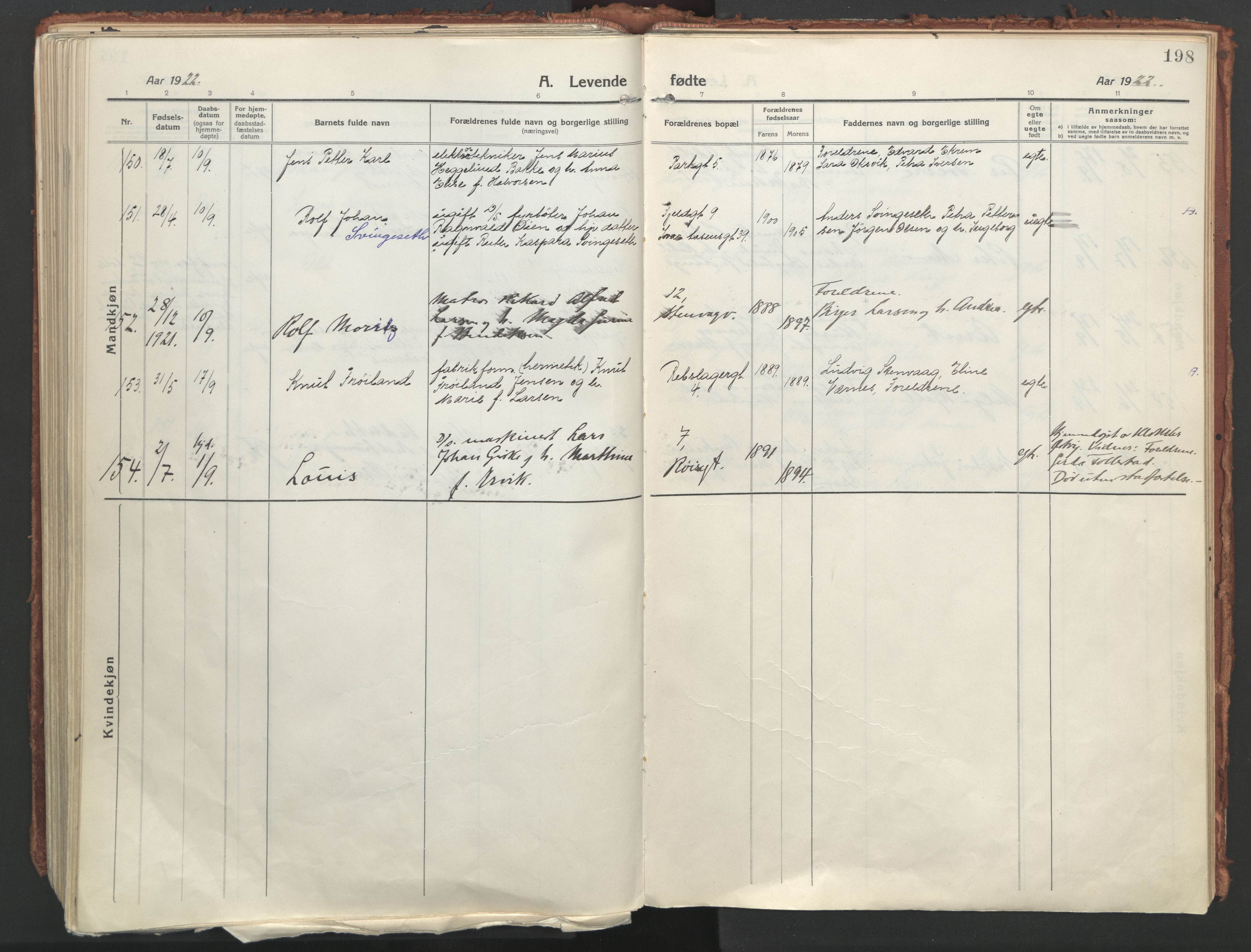 Ministerialprotokoller, klokkerbøker og fødselsregistre - Møre og Romsdal, AV/SAT-A-1454/529/L0462: Parish register (official) no. 529A12, 1917-1924, p. 198