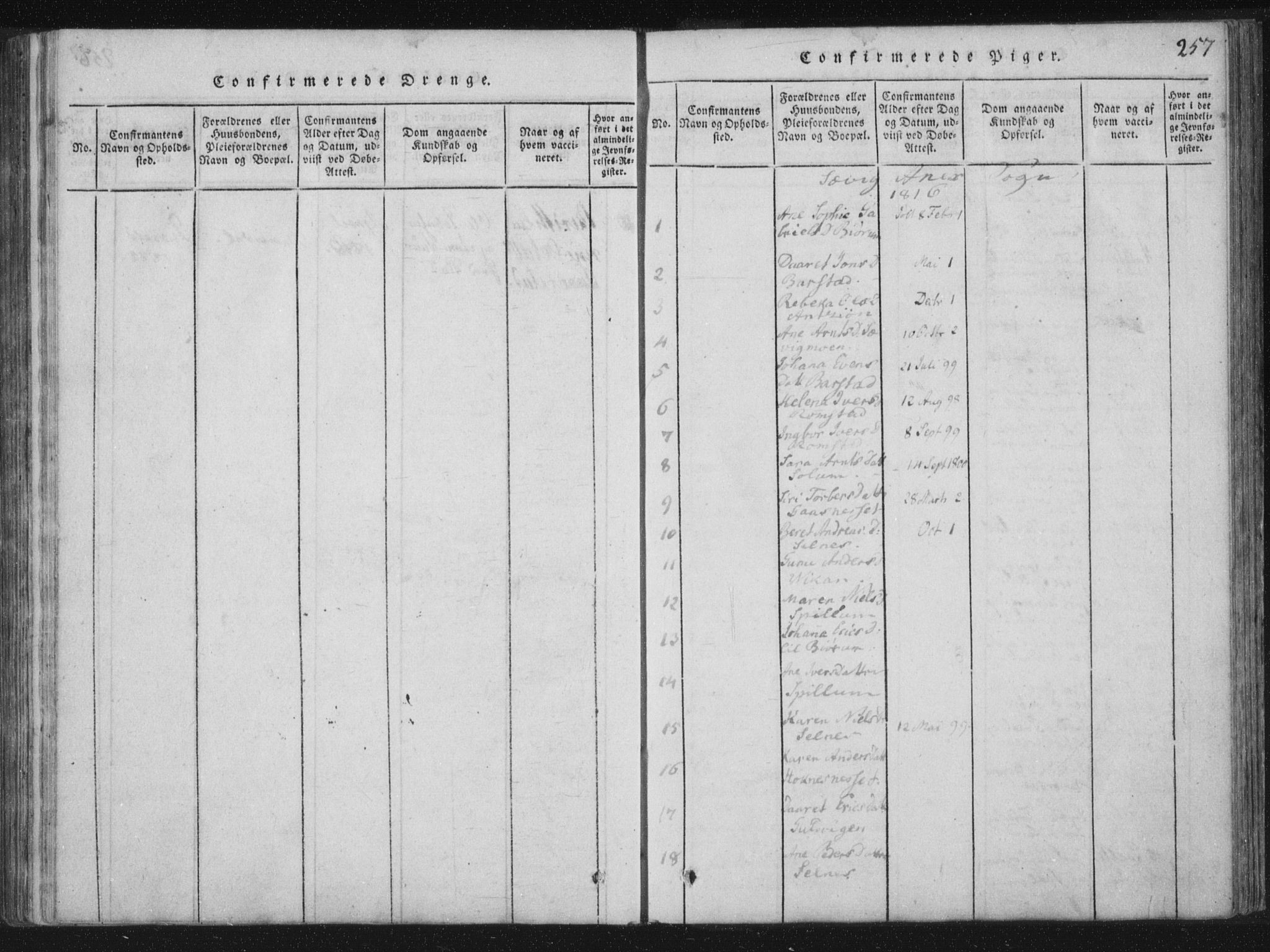 Ministerialprotokoller, klokkerbøker og fødselsregistre - Nord-Trøndelag, SAT/A-1458/773/L0609: Parish register (official) no. 773A03 /4, 1815-1818, p. 257