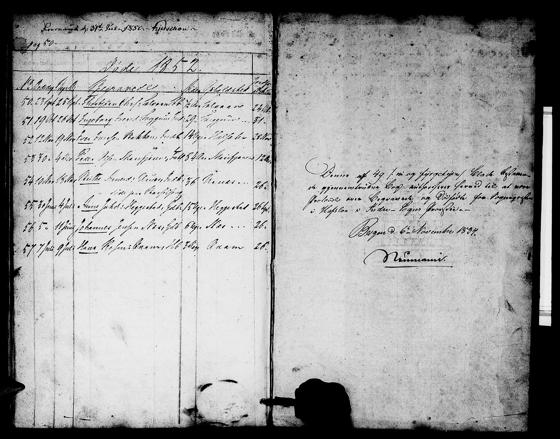 Hafslo sokneprestembete, AV/SAB-A-80301/H/Haa/Haaa/L0008: Parish register (official) no. A 8, 1834-1852, p. 50