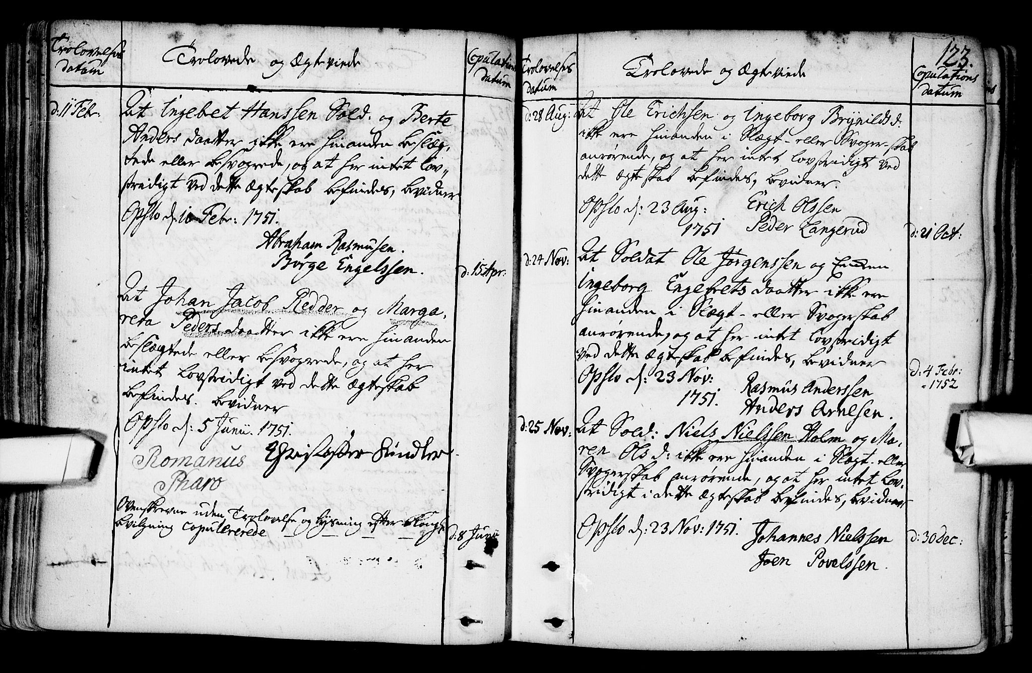 Gamlebyen prestekontor Kirkebøker, SAO/A-10884/F/Fa/L0001: Parish register (official) no. 1, 1734-1818, p. 123