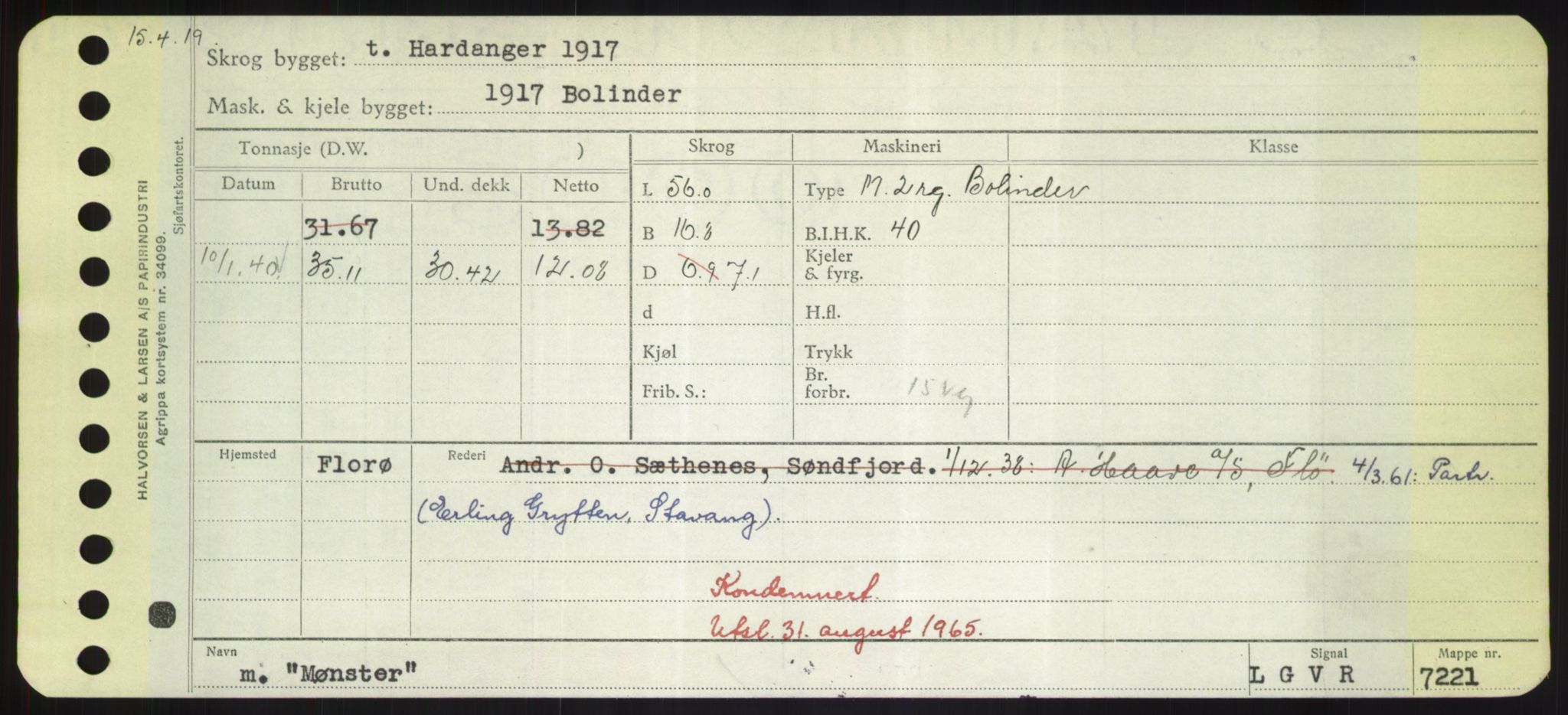 Sjøfartsdirektoratet med forløpere, Skipsmålingen, AV/RA-S-1627/H/Hd/L0025: Fartøy, Min-Mås, p. 463