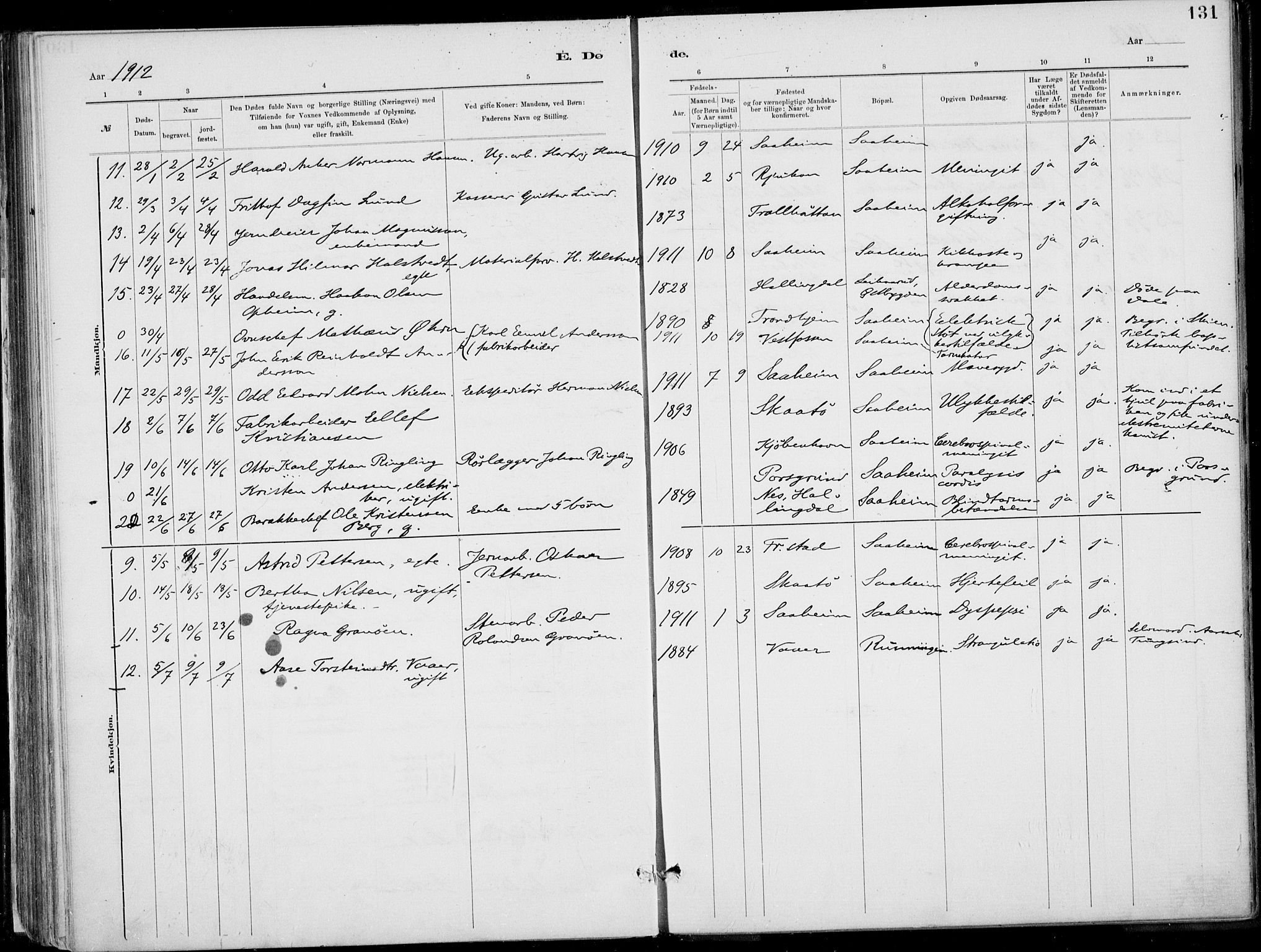 Rjukan kirkebøker, SAKO/A-294/F/Fa/L0001: Parish register (official) no. 1, 1878-1912, p. 131