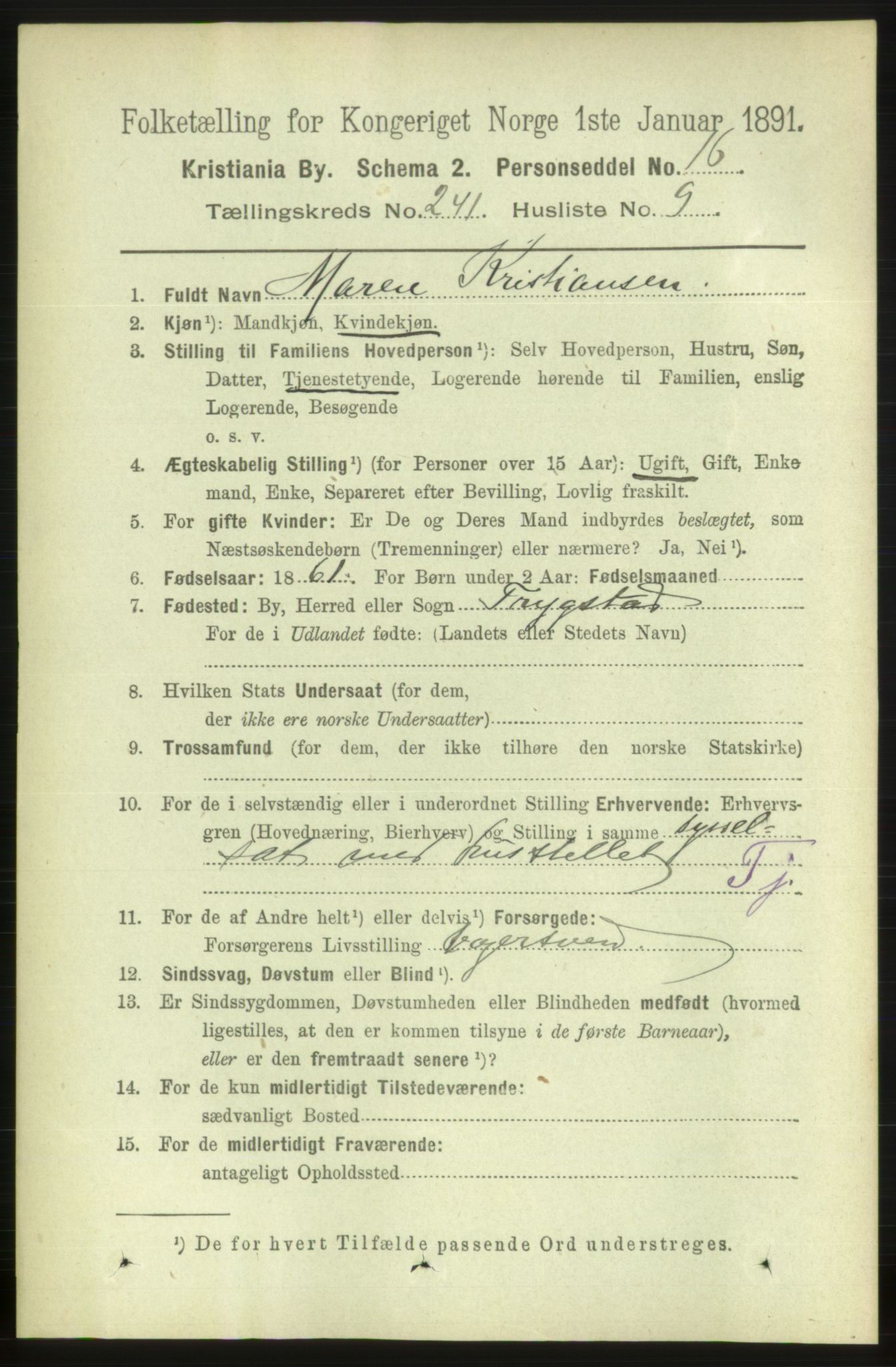 RA, 1891 census for 0301 Kristiania, 1891, p. 146455