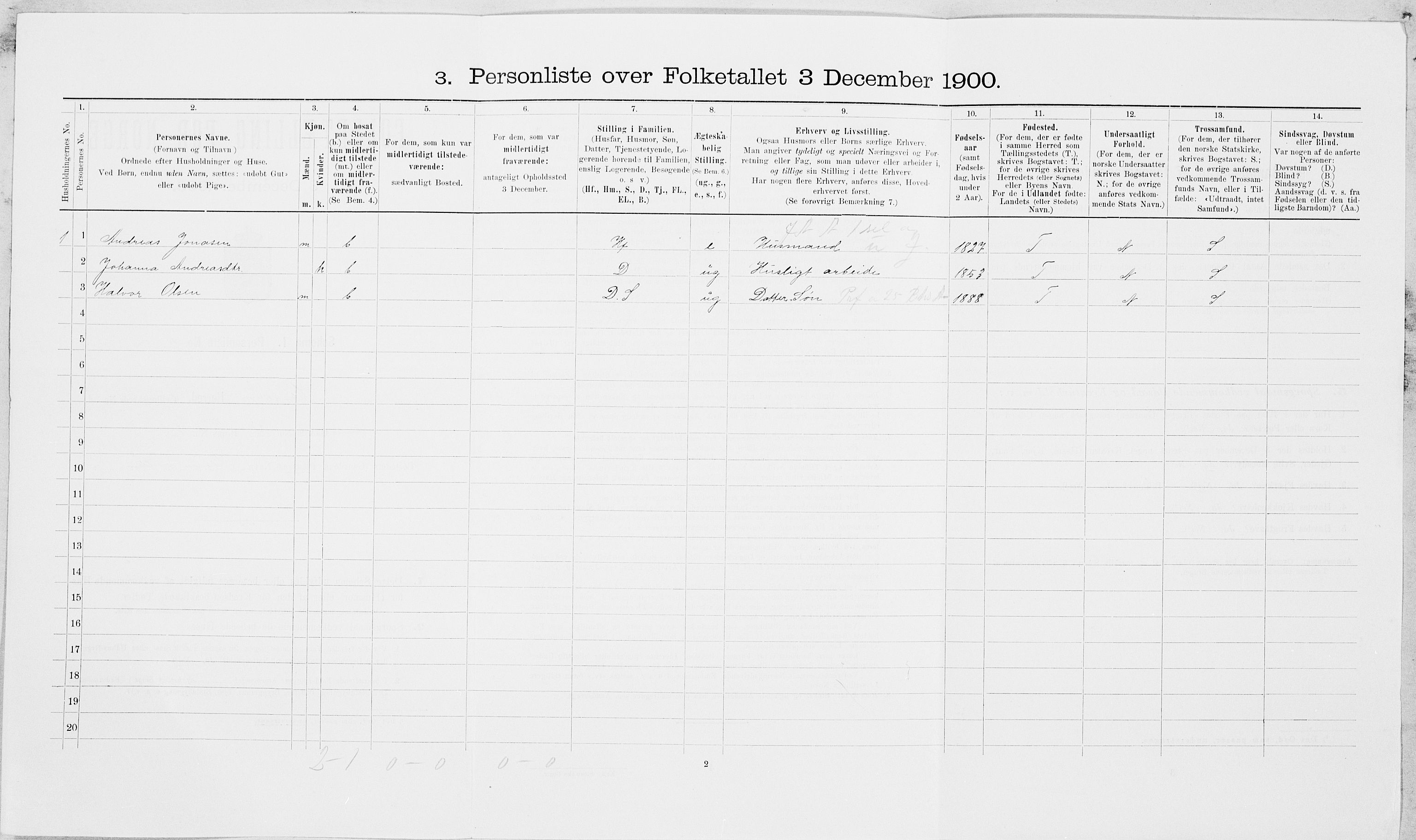 SAT, 1900 census for Leksvik, 1900, p. 349
