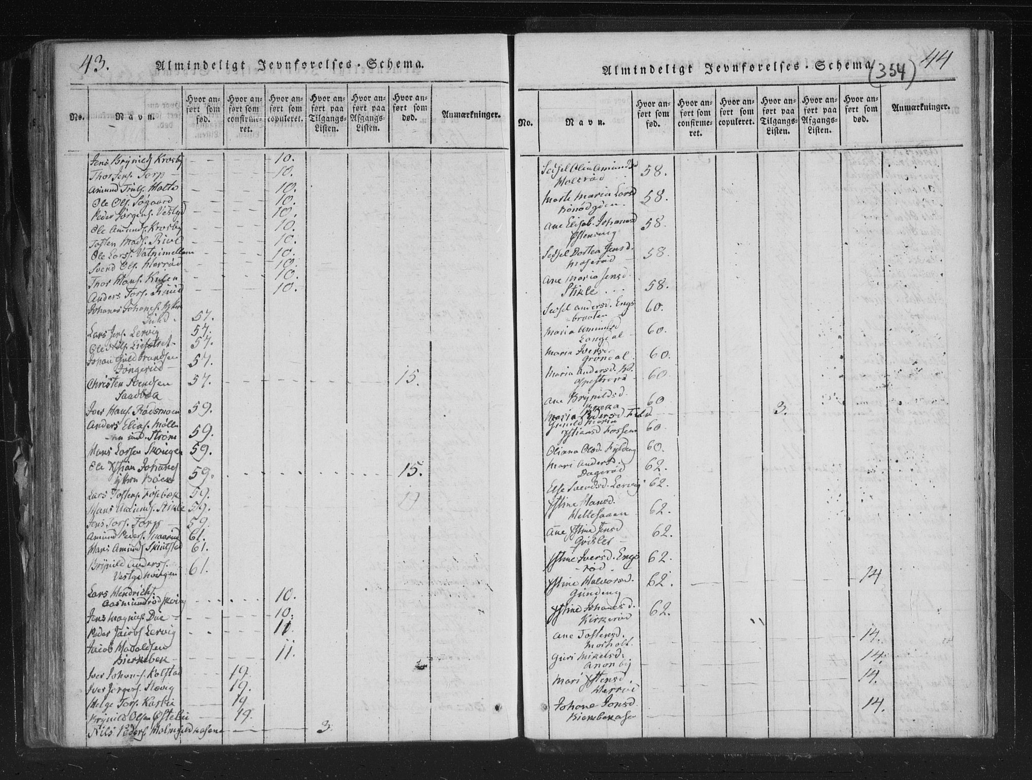 Aremark prestekontor Kirkebøker, AV/SAO-A-10899/F/Fc/L0001: Parish register (official) no. III 1, 1814-1834, p. 43-44