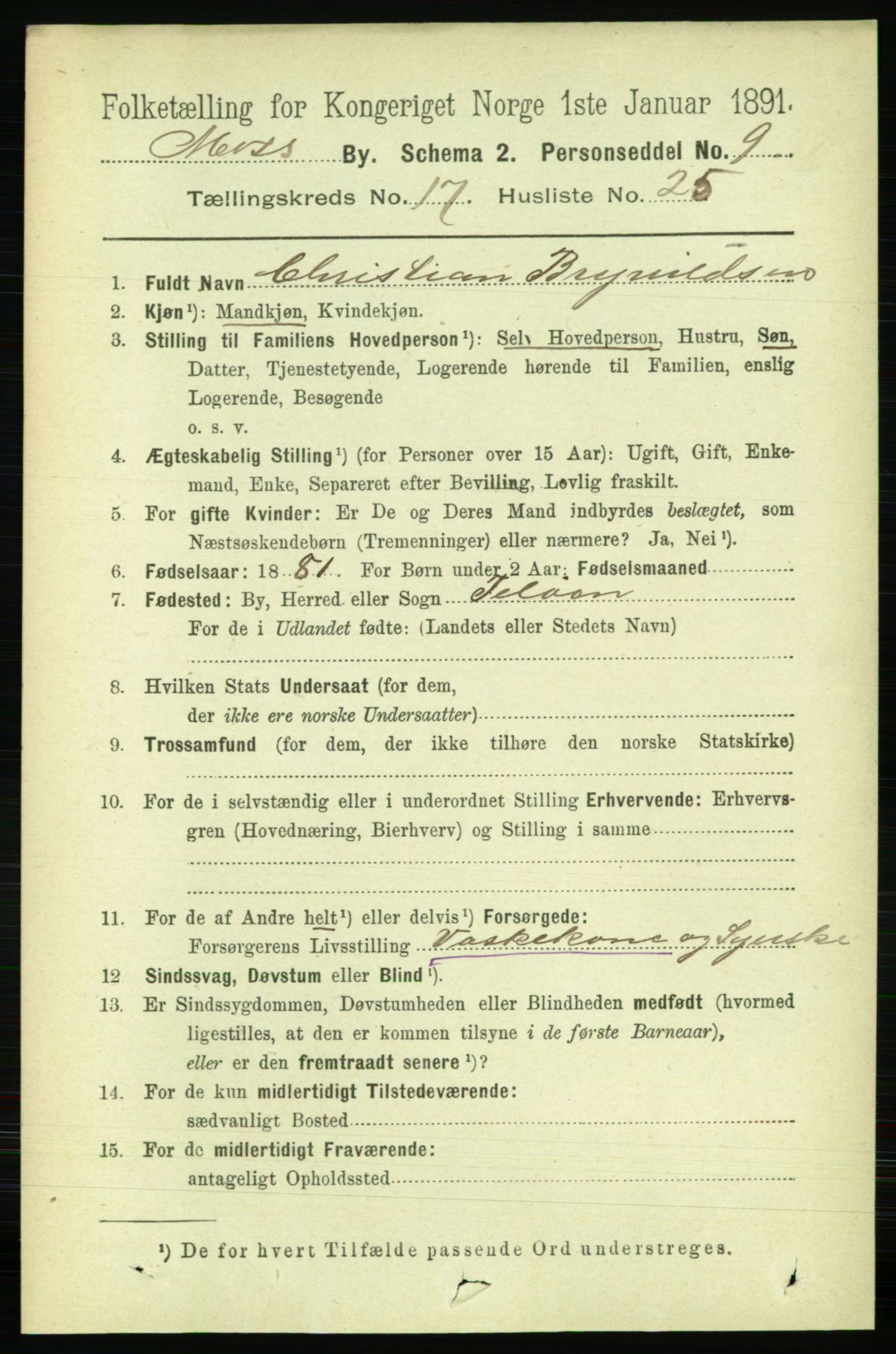 RA, 1891 census for 0104 Moss, 1891, p. 8186