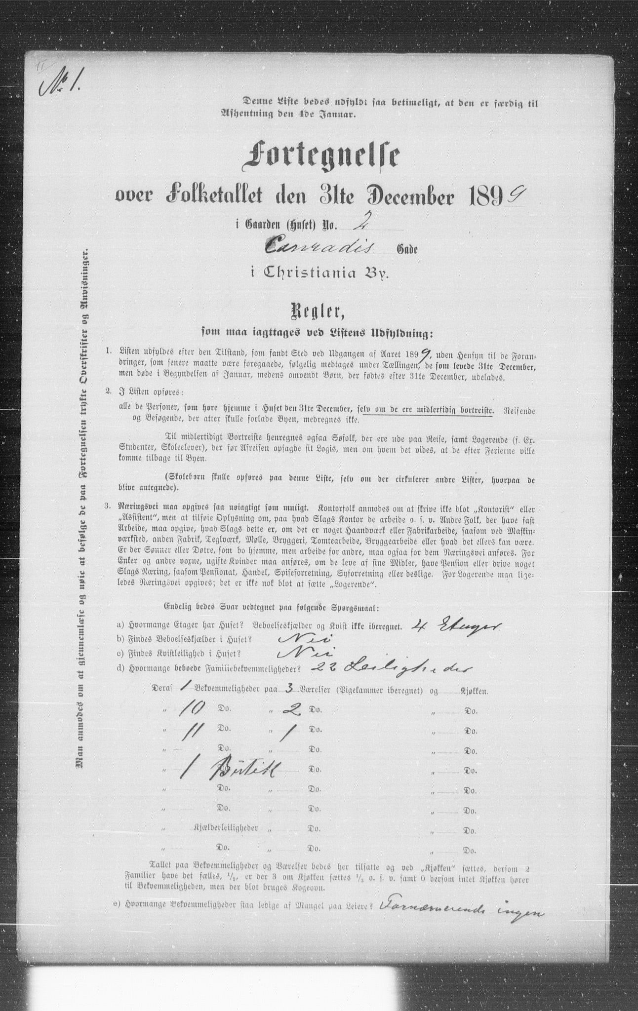 OBA, Municipal Census 1899 for Kristiania, 1899, p. 1737