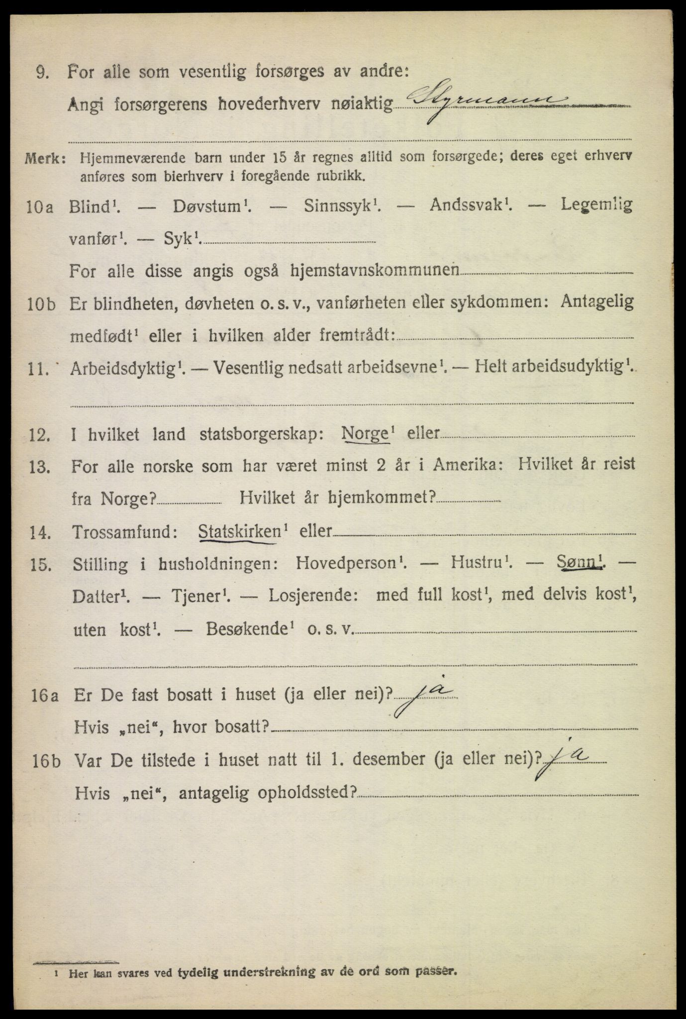 SAK, 1920 census for Randesund, 1920, p. 1795