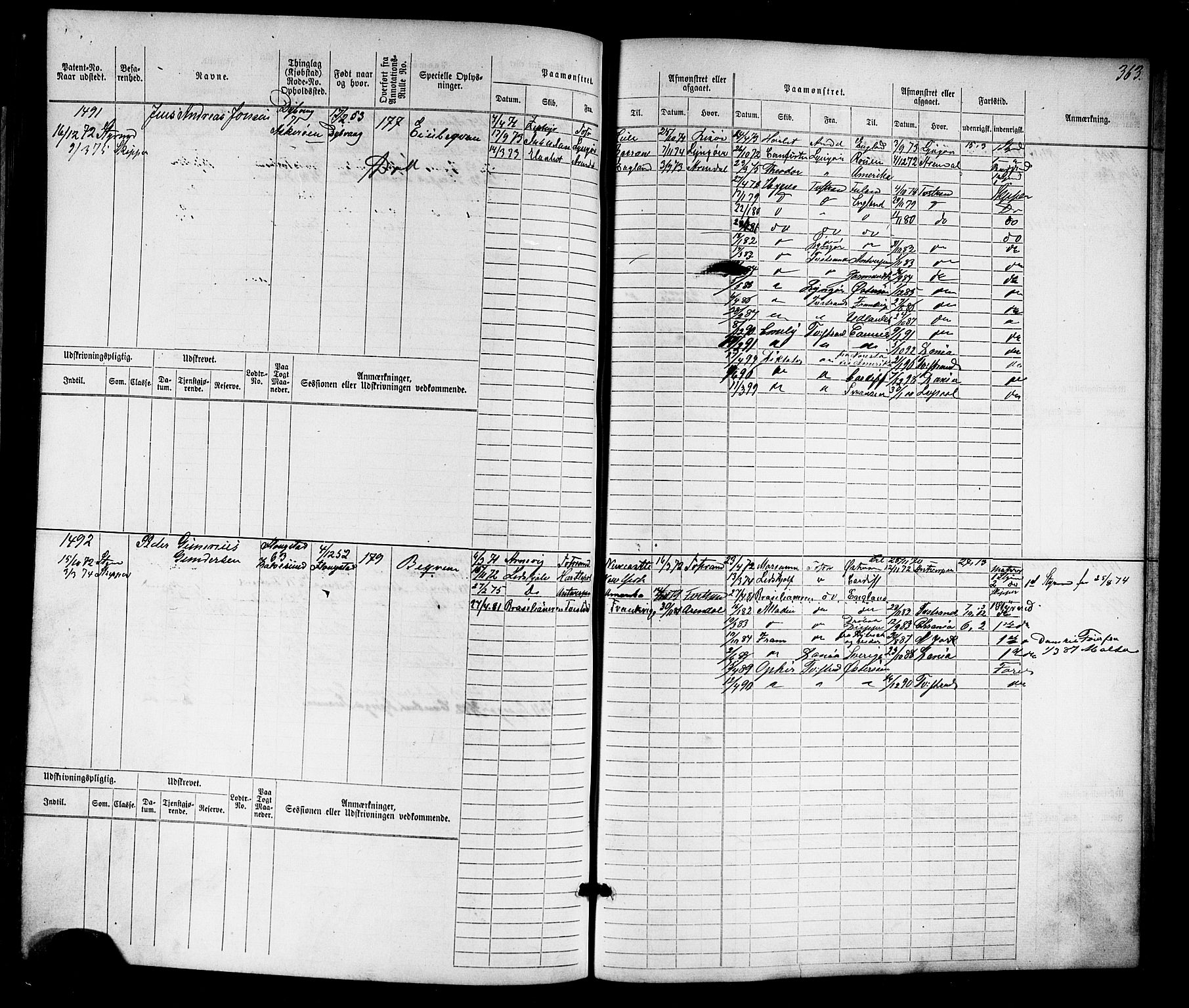 Tvedestrand mønstringskrets, AV/SAK-2031-0011/F/Fb/L0016: Hovedrulle nr 767-1532, U-32, 1869-1910, p. 375