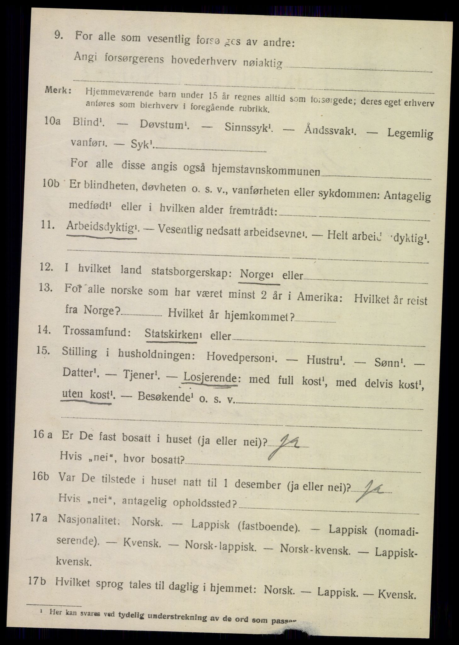 SAT, 1920 census for Leksvik, 1920, p. 5737
