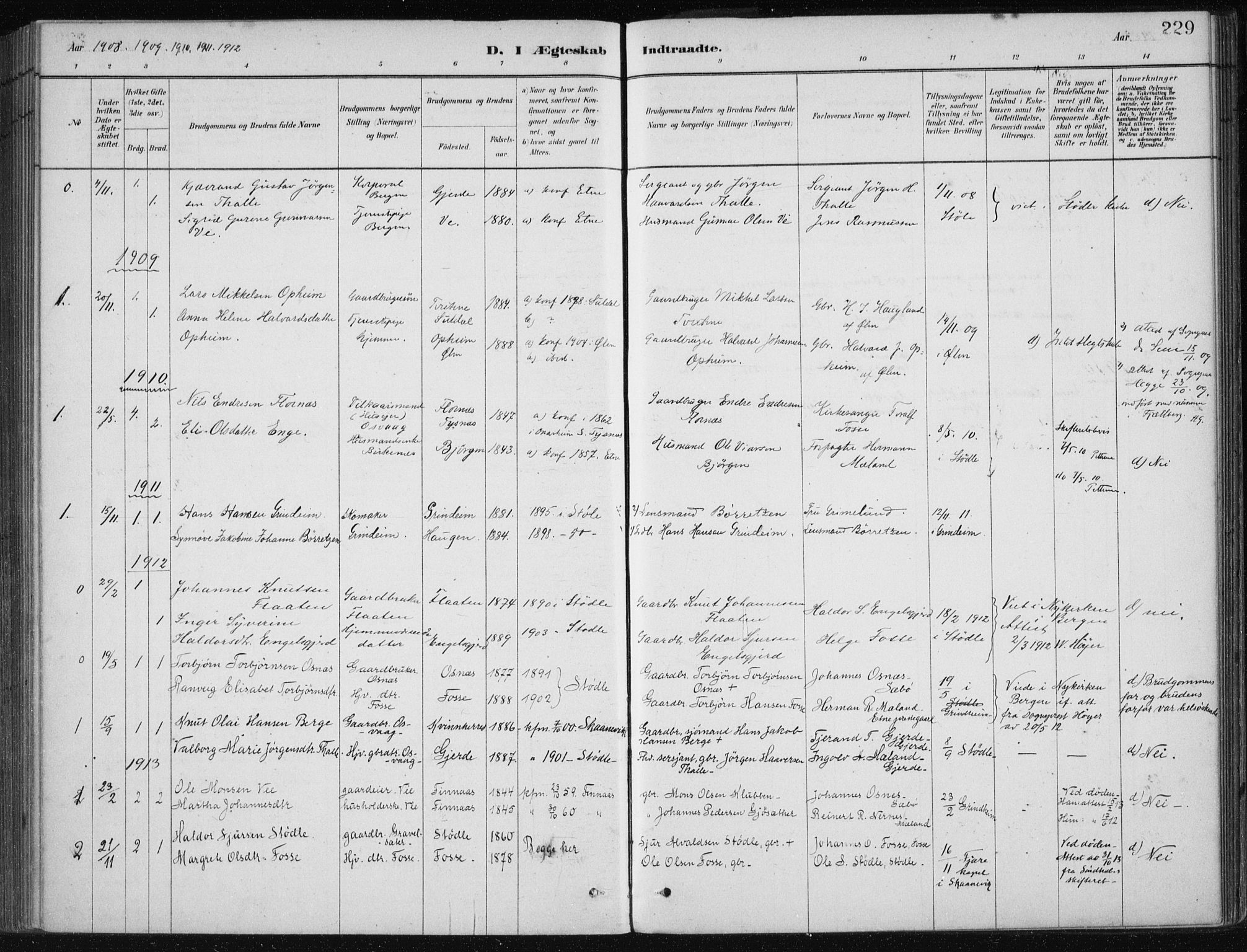 Etne sokneprestembete, SAB/A-75001/H/Haa: Parish register (official) no. C  1, 1879-1919, p. 229