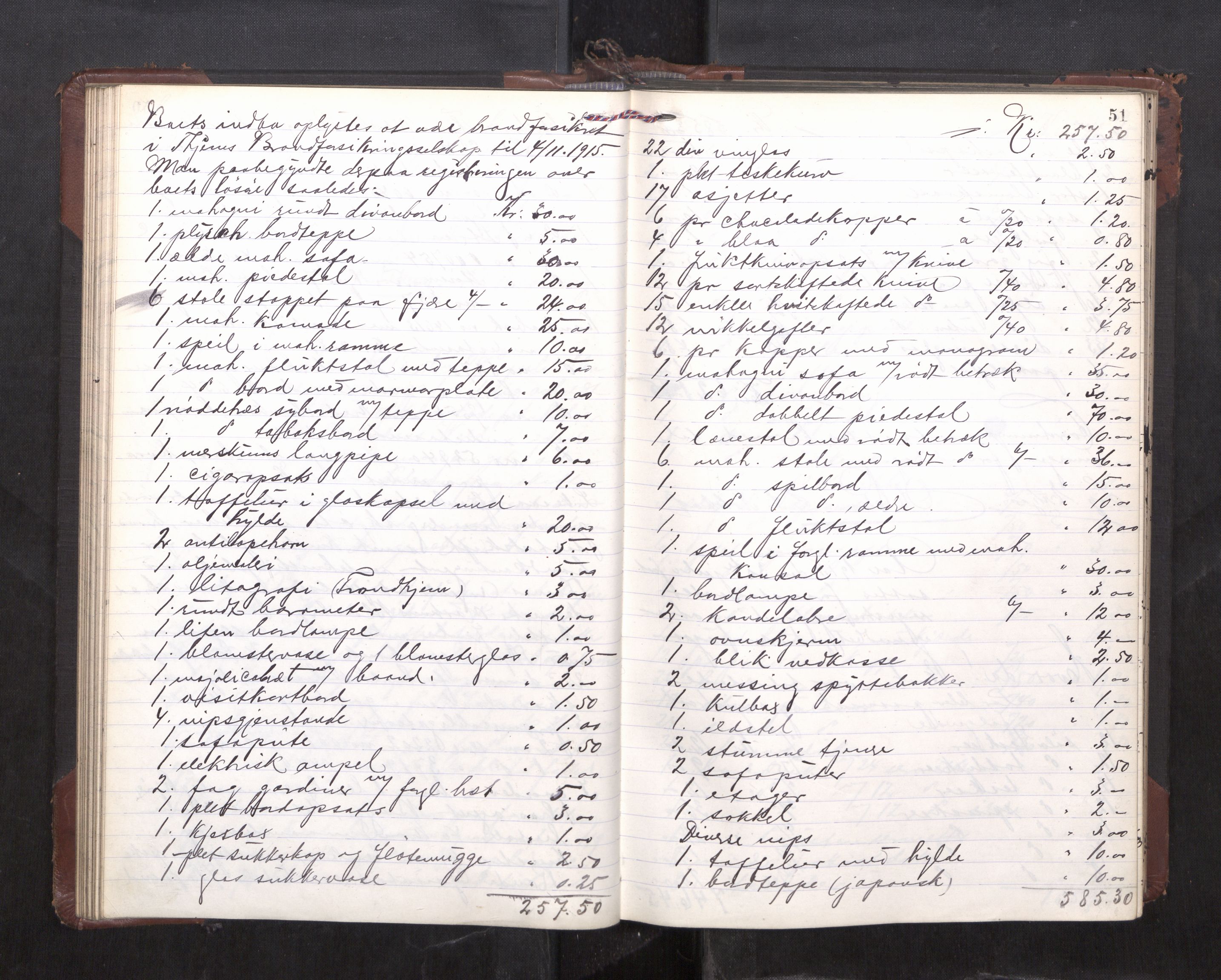 Trondheim byfogd, AV/SAT-A-0003/1/3/3C/L0036: Skifteregistreringsprotokoll - 14/4-24/9. (u/ register), 1915-1918, p. 51