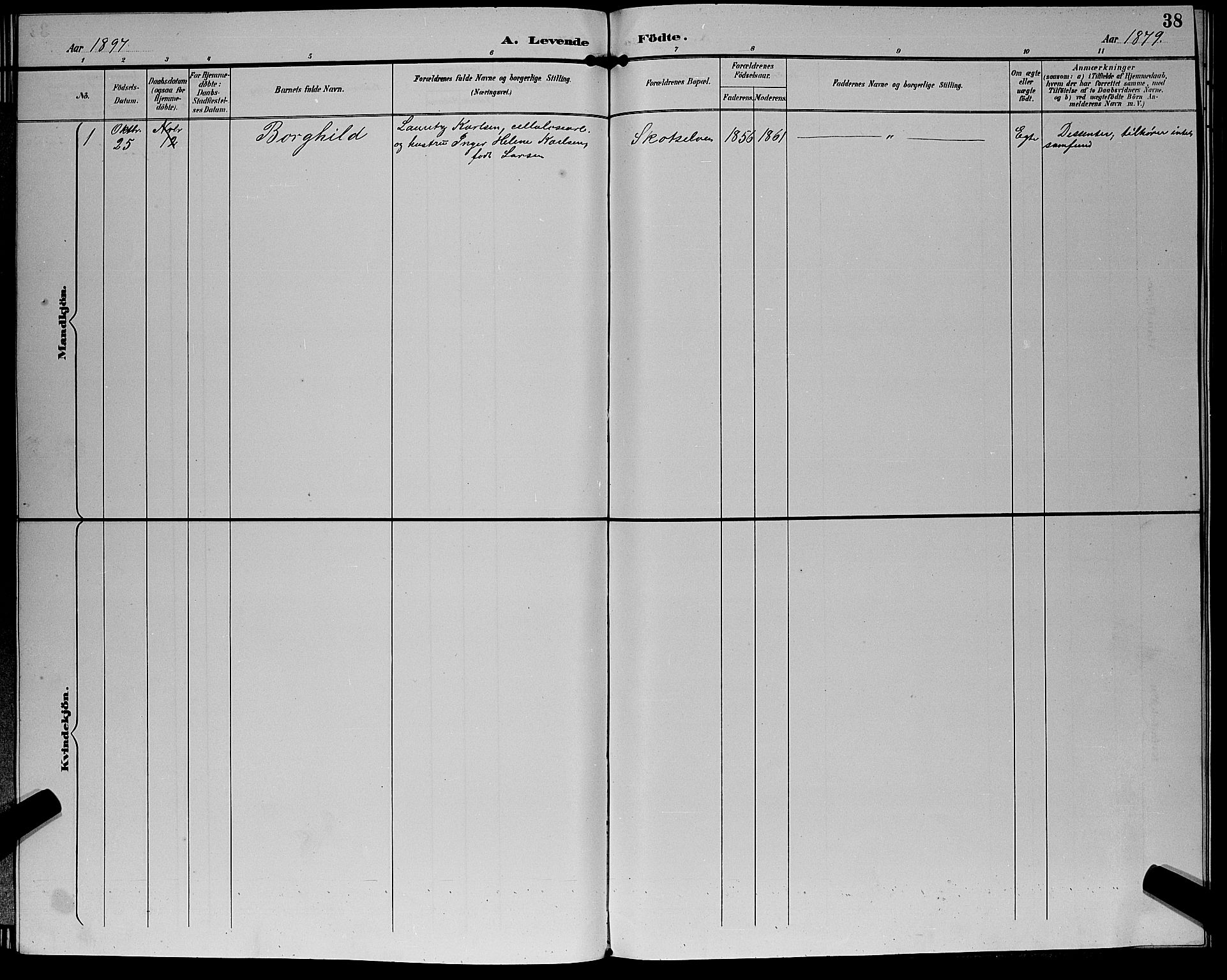 Eiker kirkebøker, SAKO/A-4/G/Gb/L0004: Parish register (copy) no. II 4, 1894-1900, p. 38