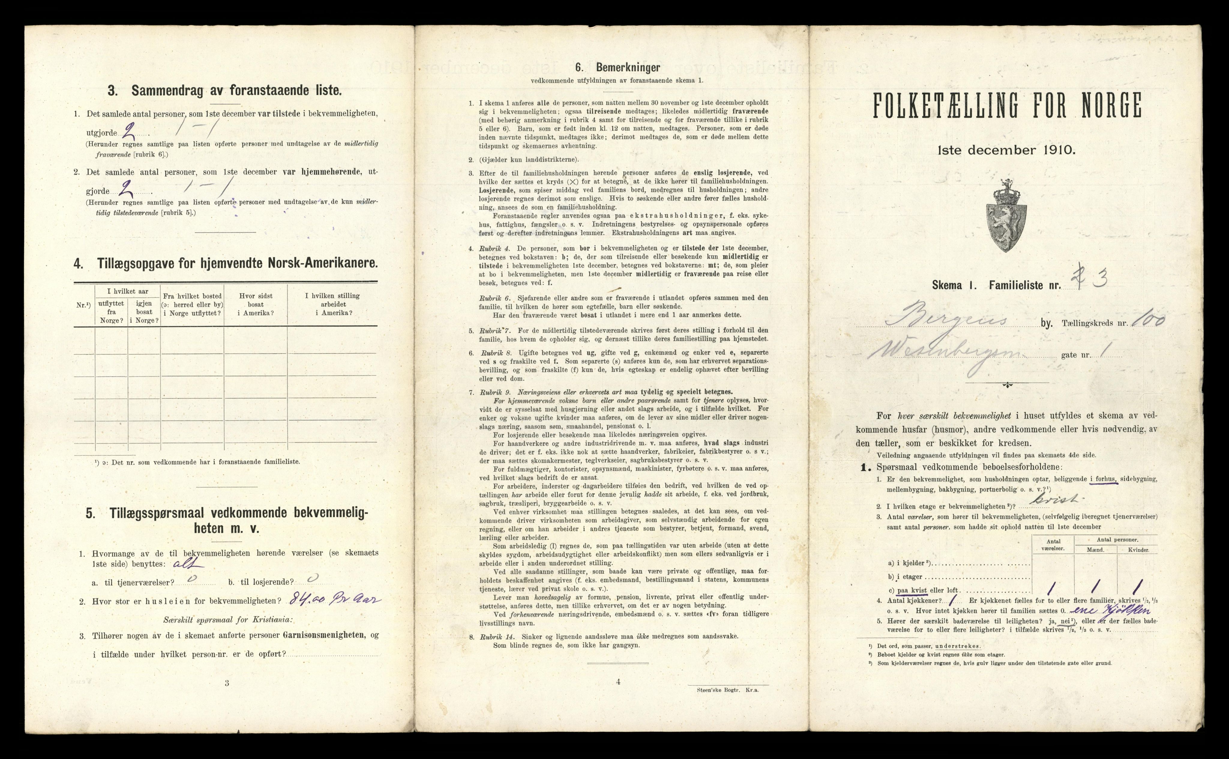 RA, 1910 census for Bergen, 1910, p. 34701