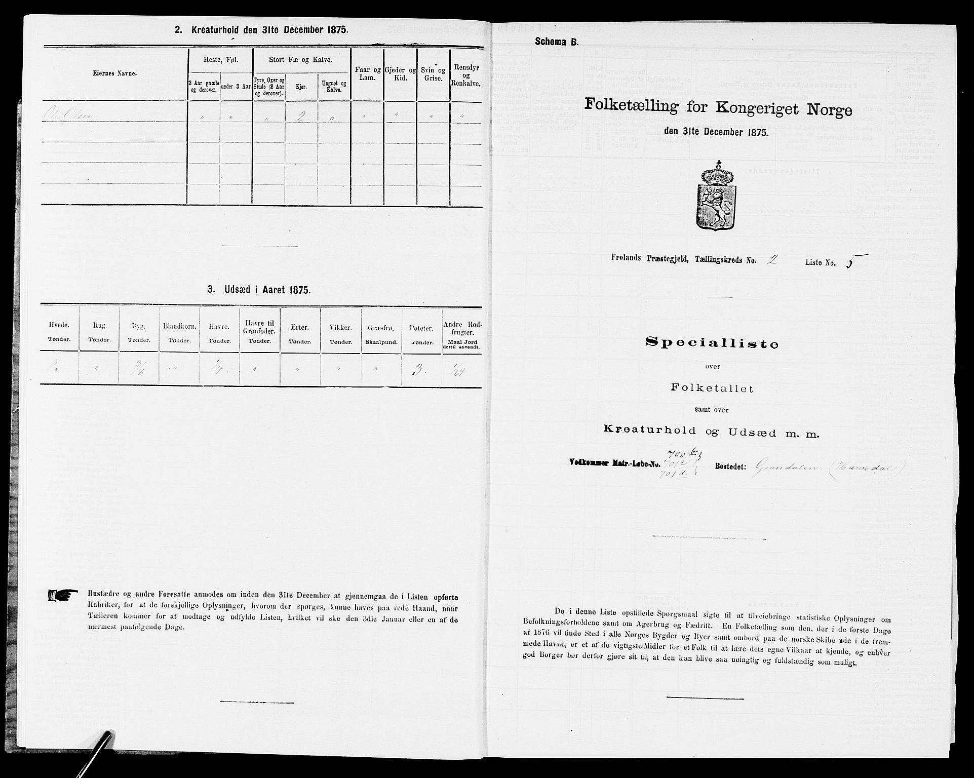 SAK, 1875 census for 0919P Froland, 1875, p. 130