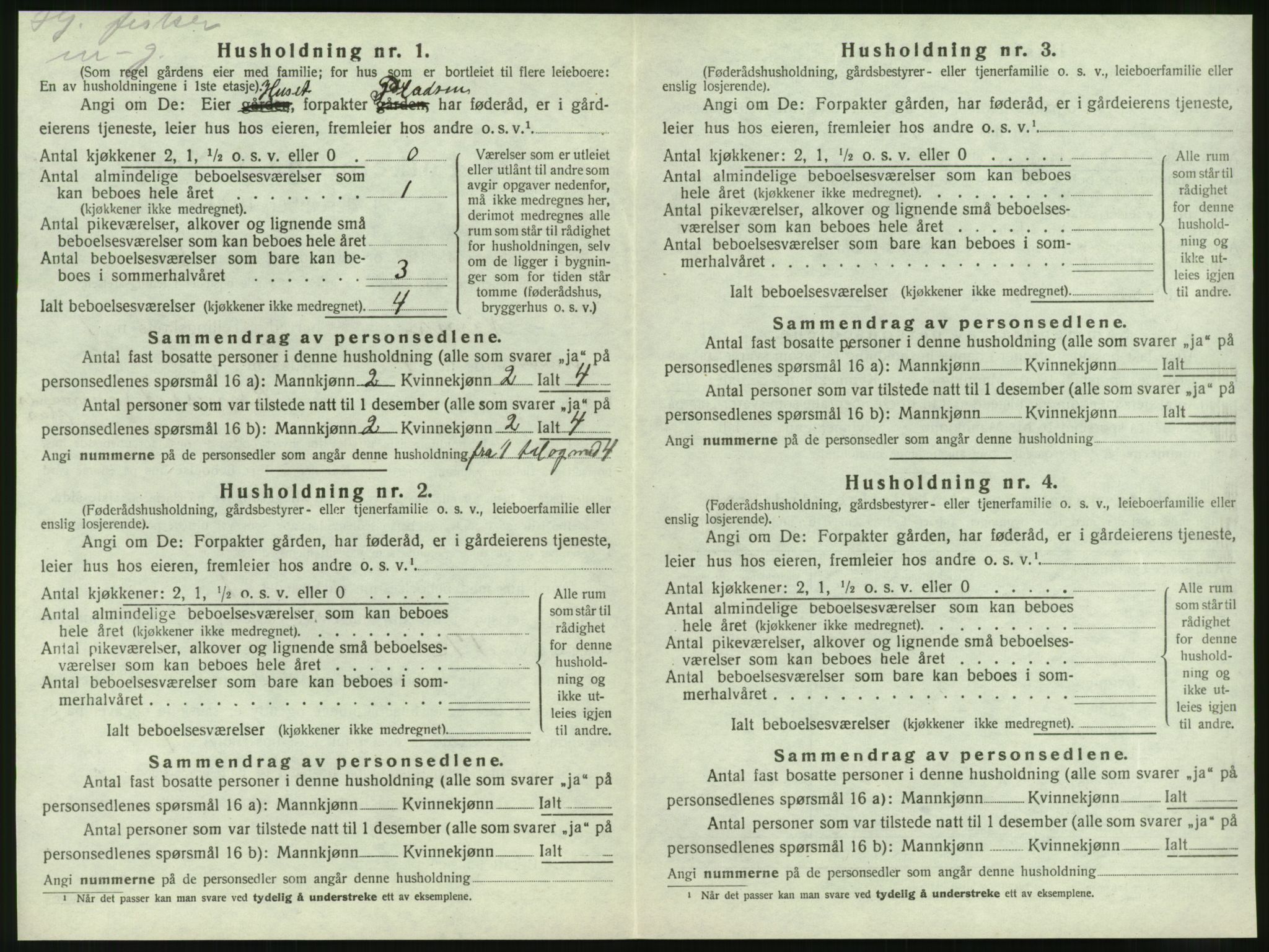 SAT, 1920 census for Nesna, 1920, p. 46