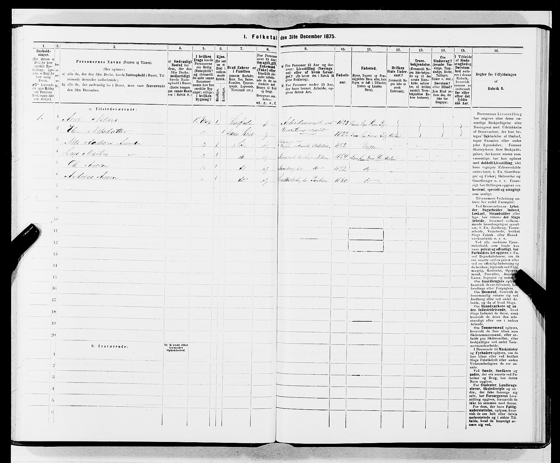 SAB, 1875 census for 1301 Bergen, 1875, p. 4002