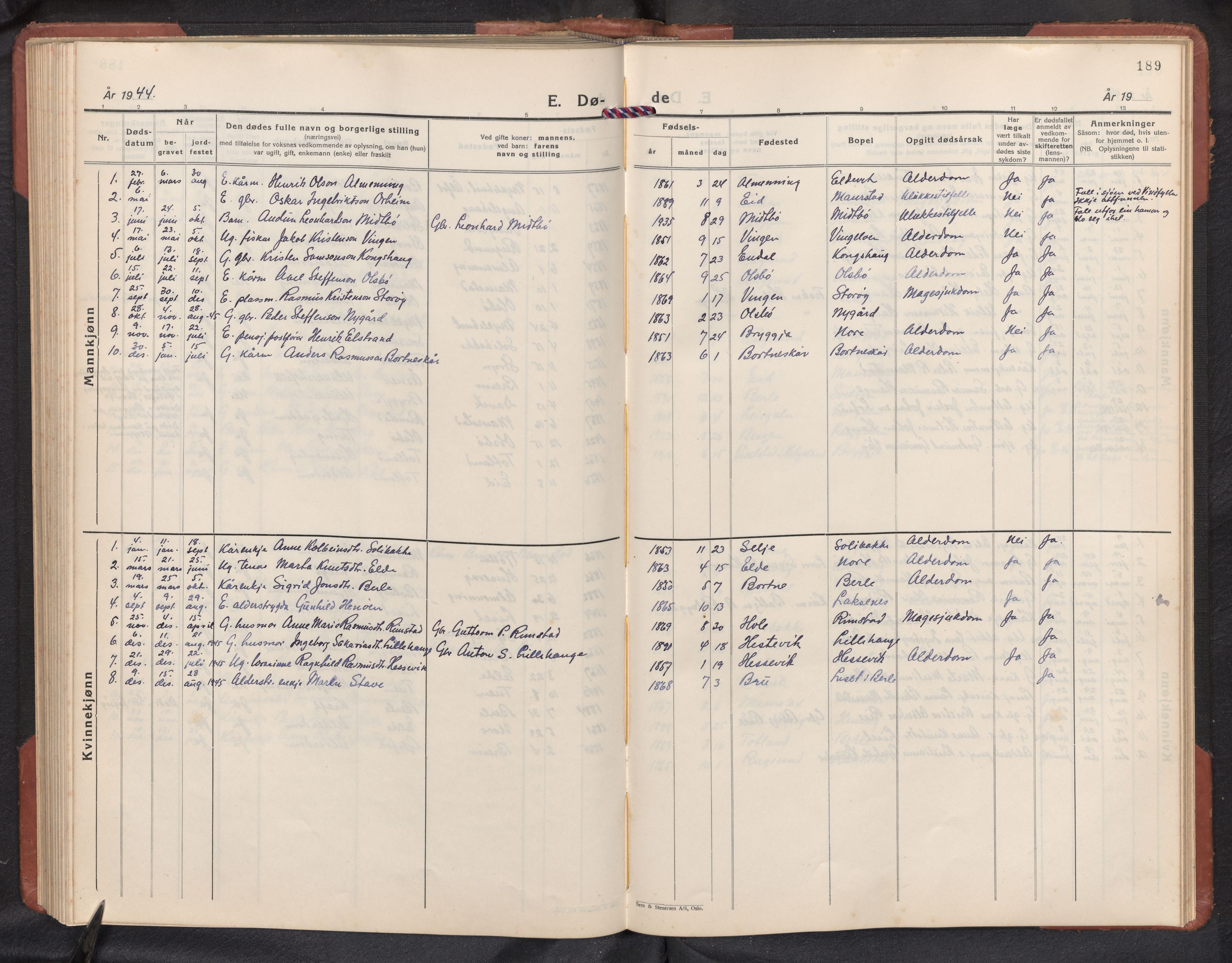 Davik sokneprestembete, AV/SAB-A-79701/H/Hab/Habc/L0004: Parish register (copy) no. C 4, 1930-1952, p. 188b-189a