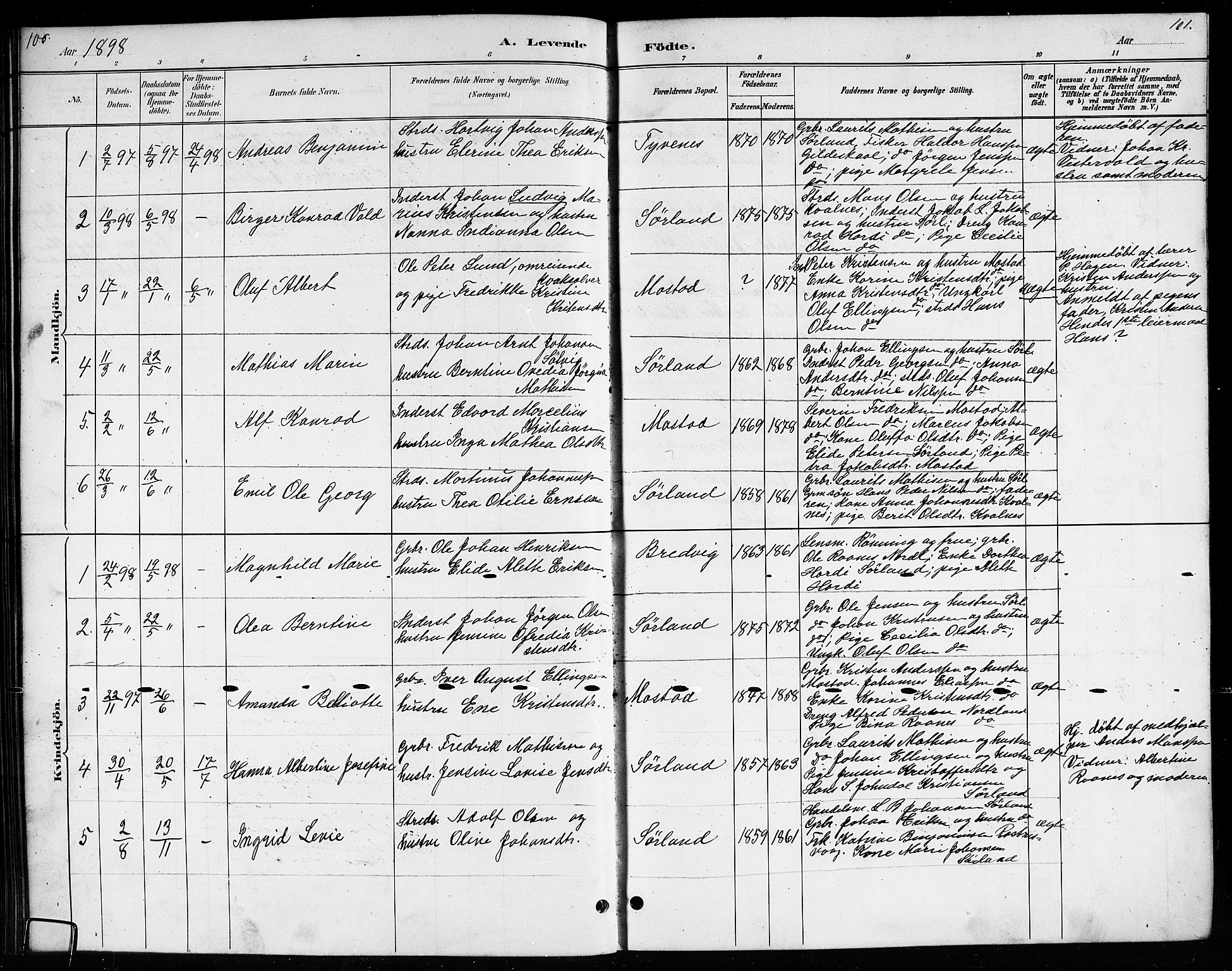 Ministerialprotokoller, klokkerbøker og fødselsregistre - Nordland, SAT/A-1459/807/L0123: Parish register (copy) no. 807C01, 1884-1910, p. 100-101