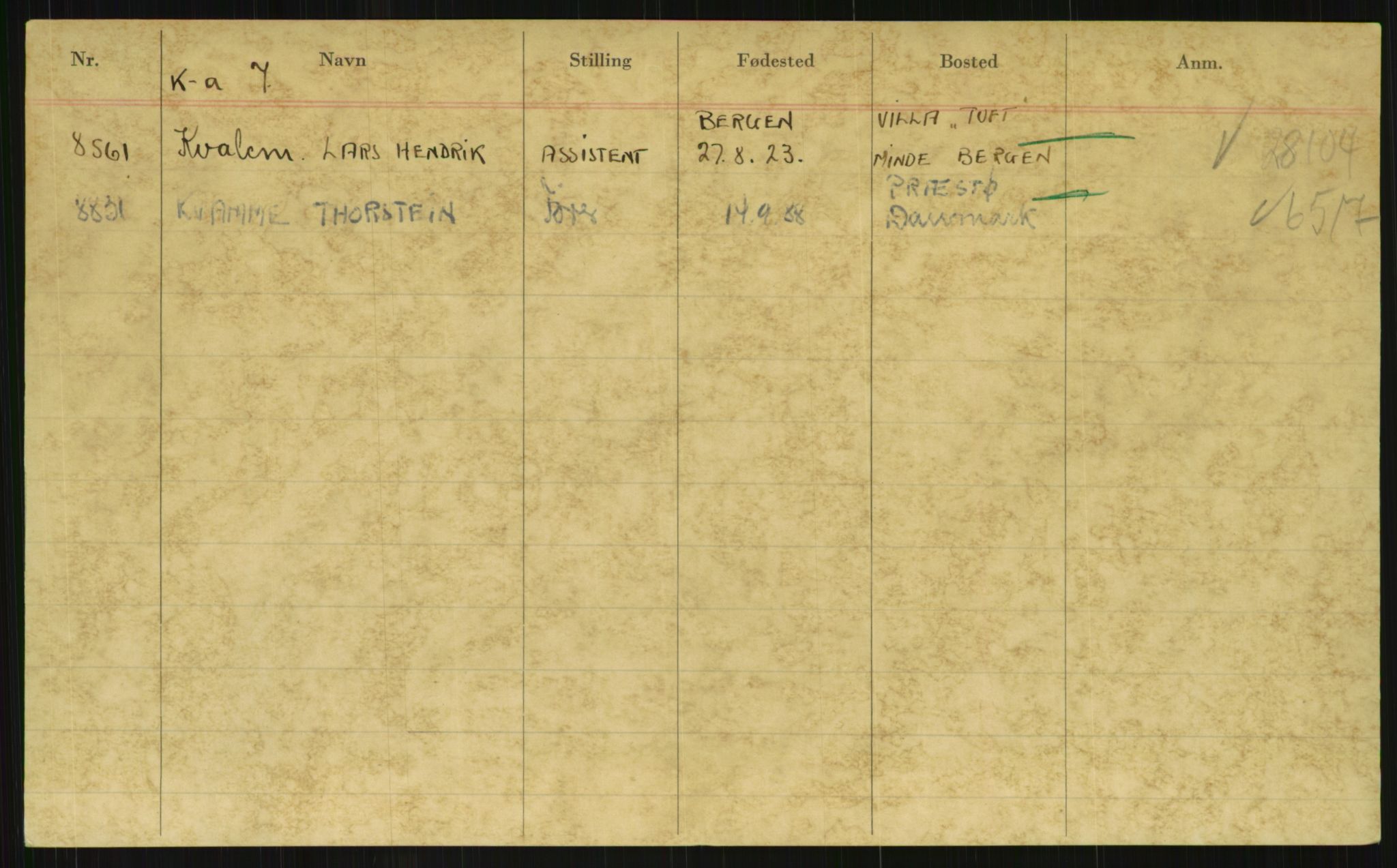 Direktoratet for sjømenn, AV/RA-S-3545/G/Gi/L0003: Kartotek over krigsdekorasjoner tildelt under krigen til nordmenn, 1940-1945, p. 15