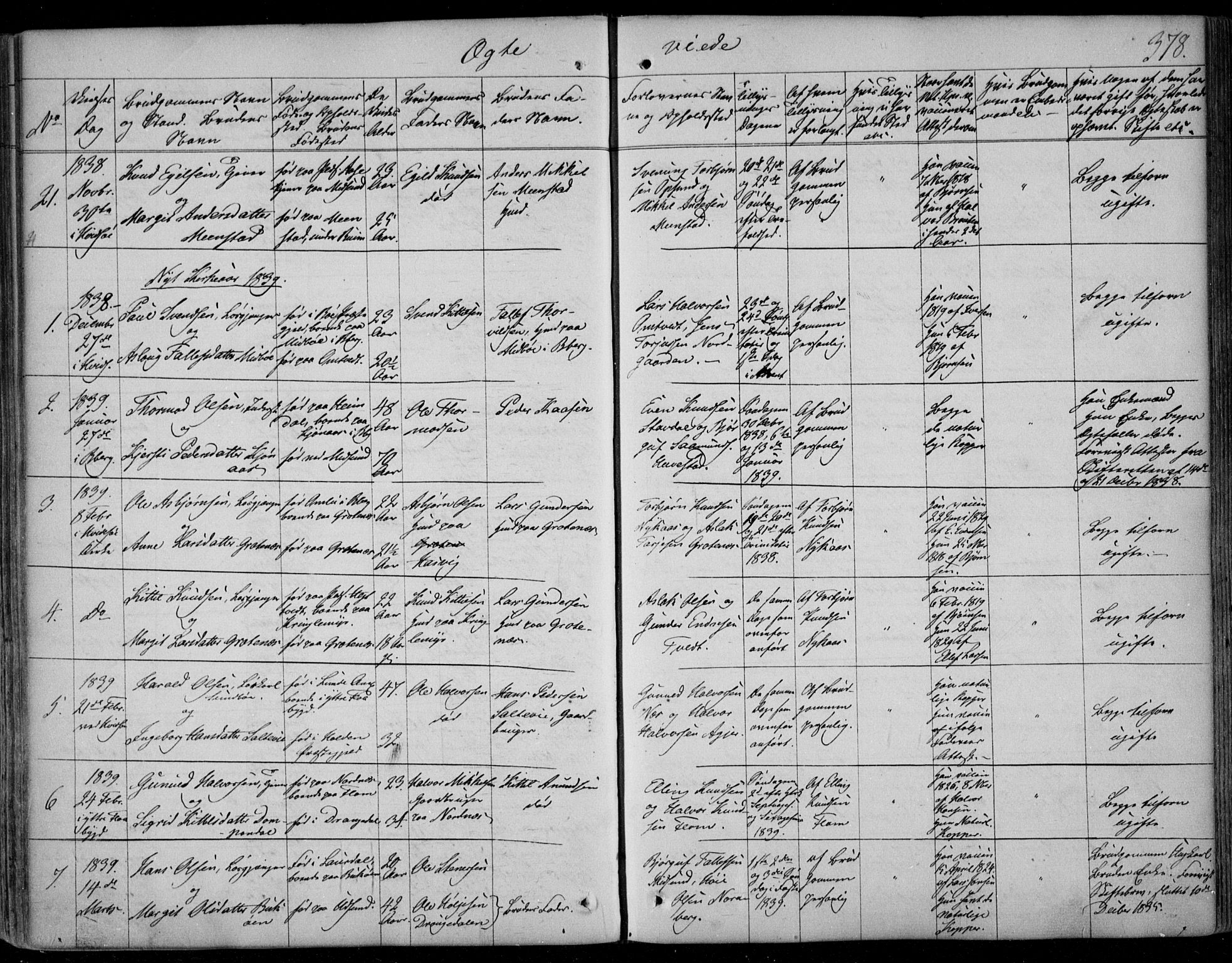 Kviteseid kirkebøker, SAKO/A-276/F/Fa/L0006: Parish register (official) no. I 6, 1836-1858, p. 378