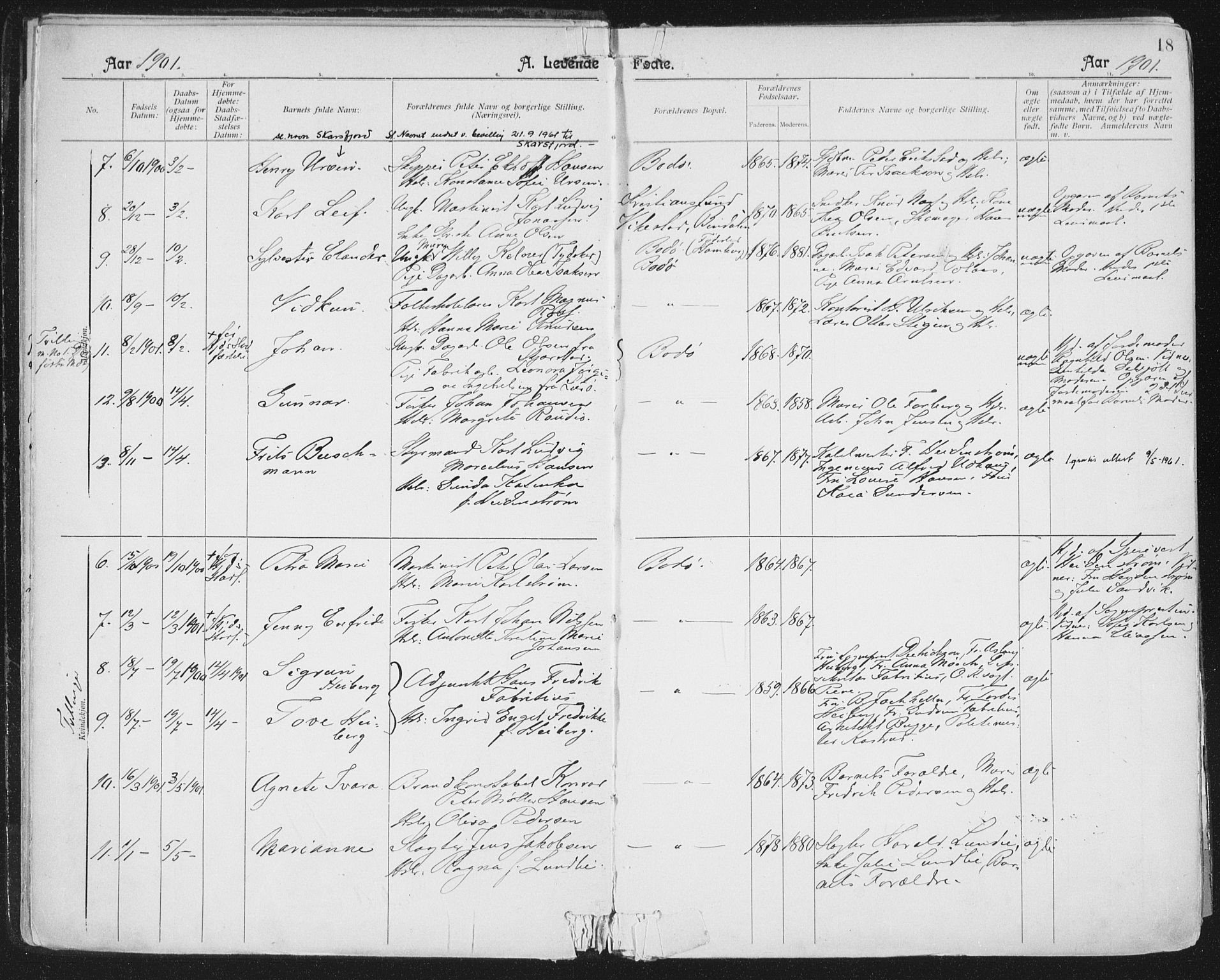 Ministerialprotokoller, klokkerbøker og fødselsregistre - Nordland, AV/SAT-A-1459/801/L0011: Parish register (official) no. 801A11, 1900-1916, p. 18