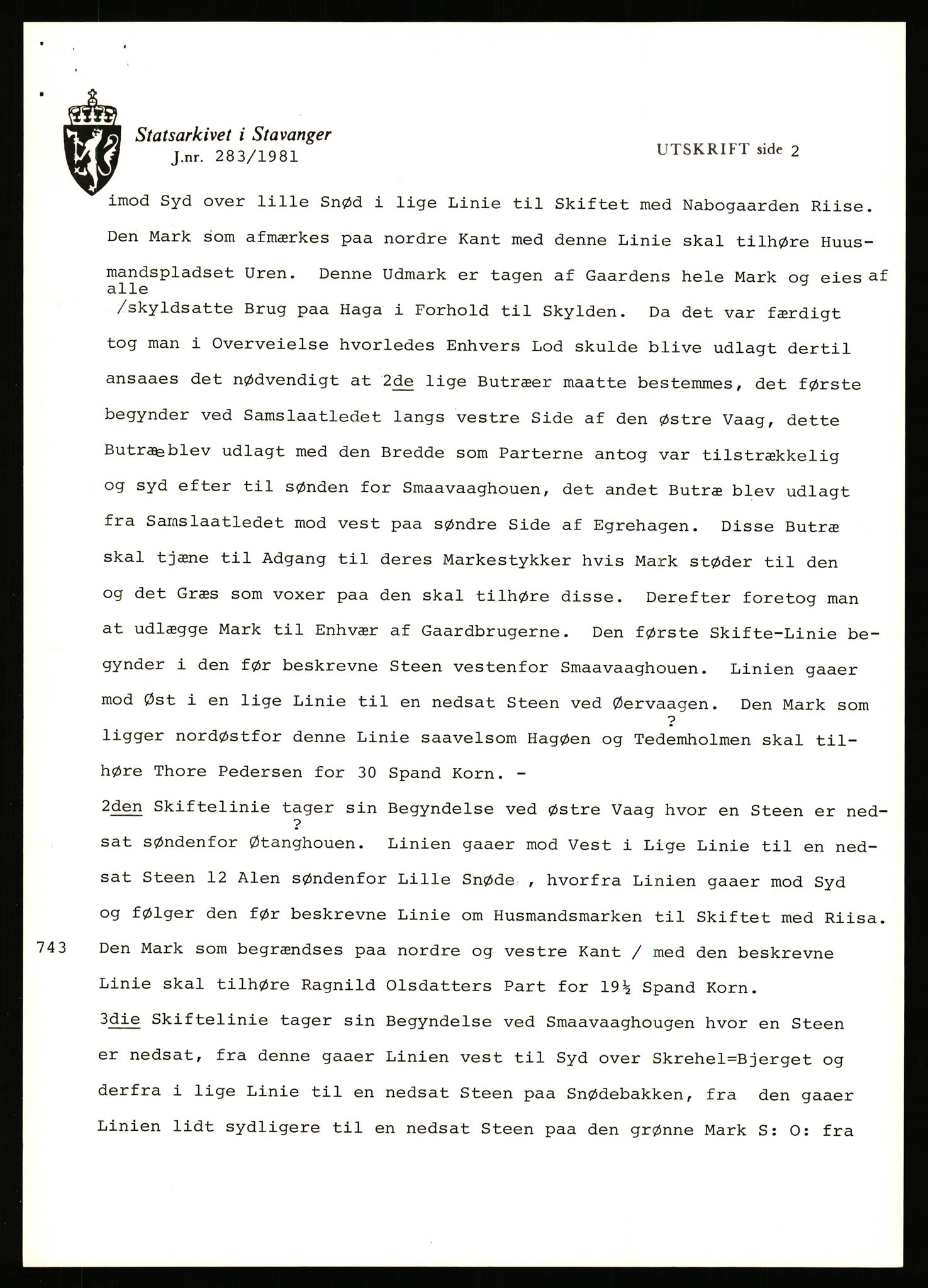 Statsarkivet i Stavanger, AV/SAST-A-101971/03/Y/Yj/L0028: Avskrifter sortert etter gårdsnavn: Gudla - Haga i Håland, 1750-1930, p. 589