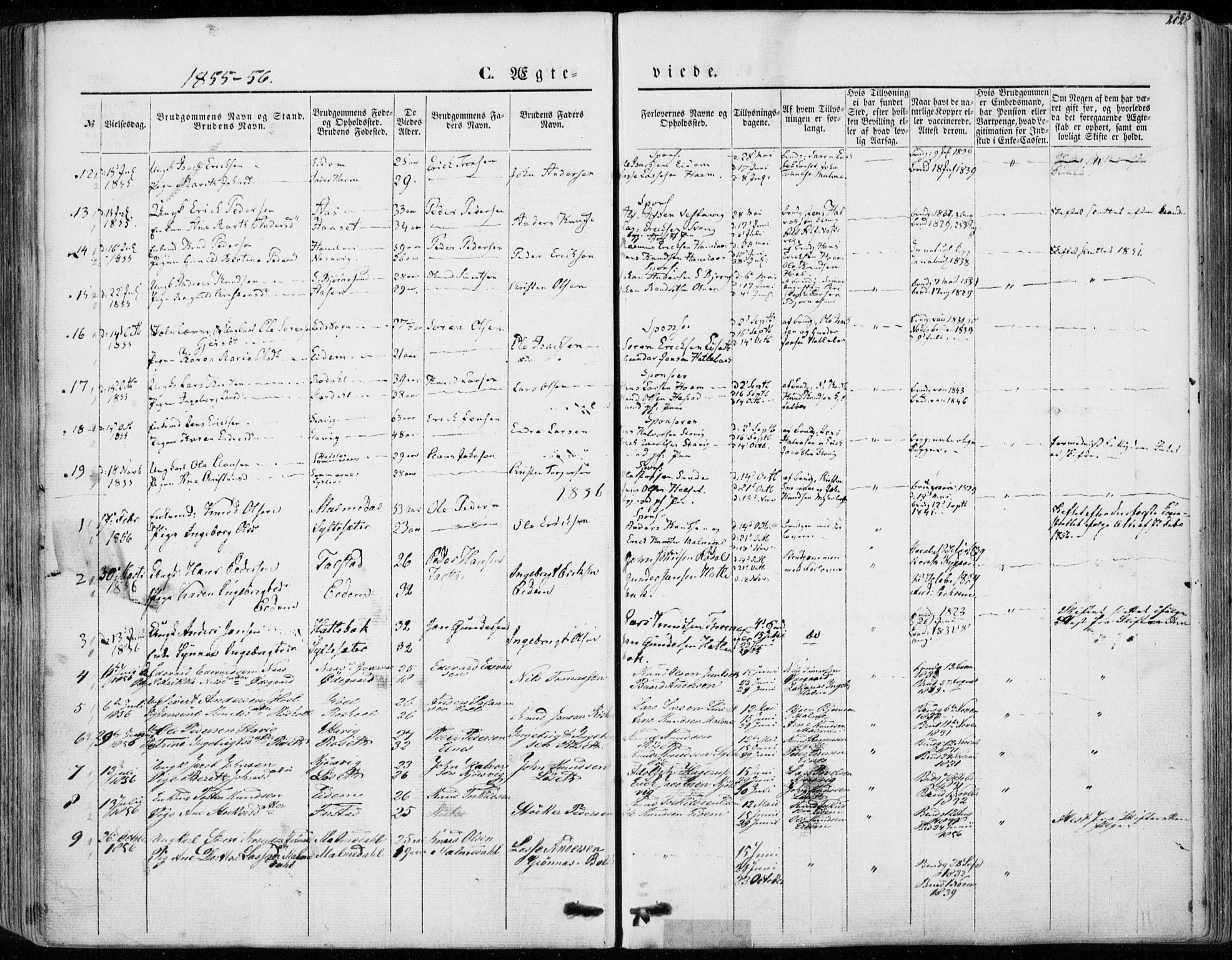 Ministerialprotokoller, klokkerbøker og fødselsregistre - Møre og Romsdal, SAT/A-1454/565/L0748: Parish register (official) no. 565A02, 1845-1872, p. 202