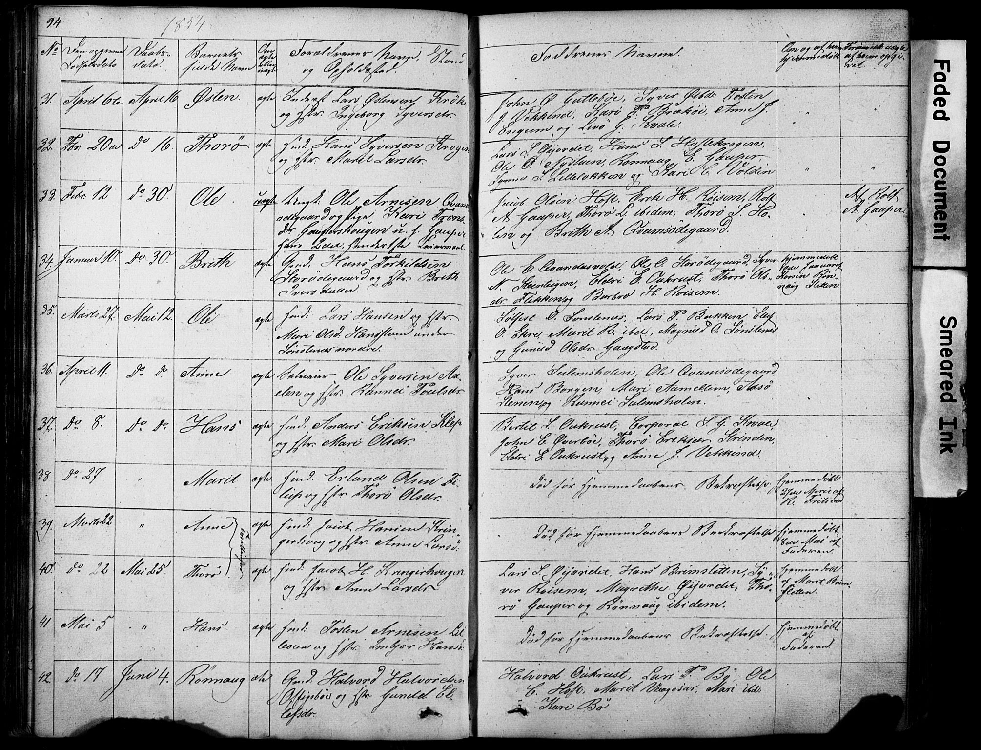 Lom prestekontor, AV/SAH-PREST-070/L/L0012: Parish register (copy) no. 12, 1845-1873, p. 94-95