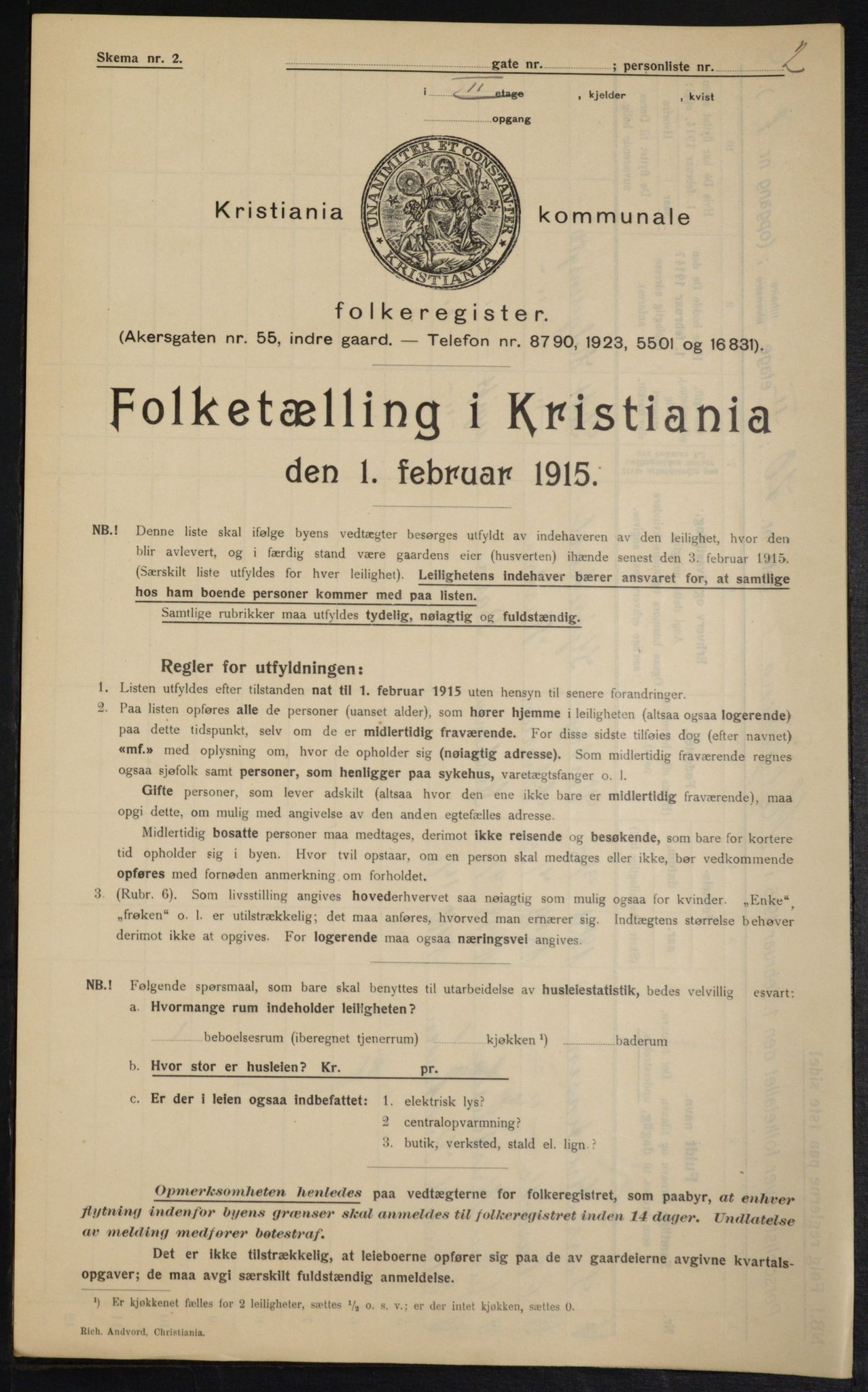 OBA, Municipal Census 1915 for Kristiania, 1915, p. 38052