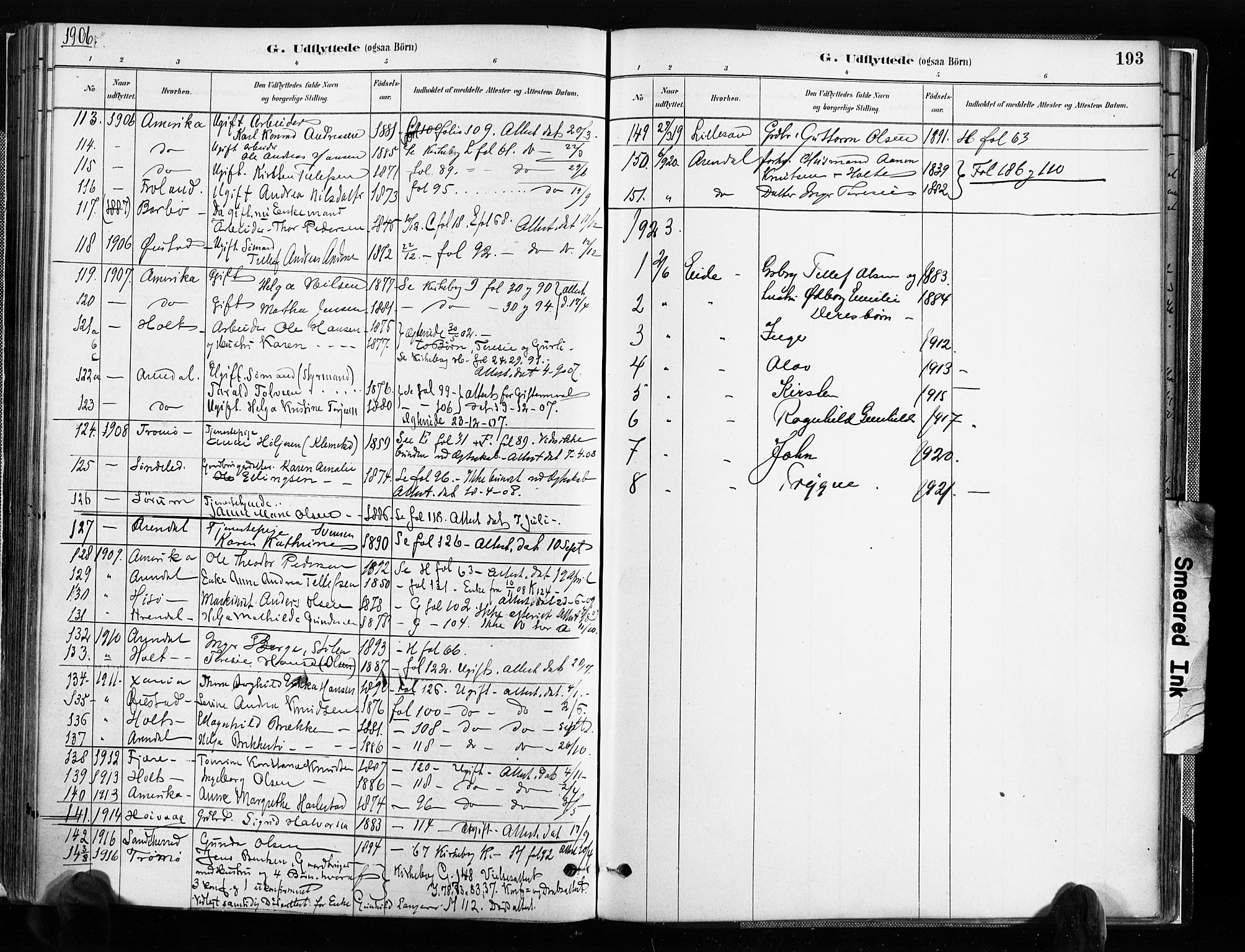 Austre Moland sokneprestkontor, SAK/1111-0001/F/Fa/Faa/L0010: Parish register (official) no. A 10, 1880-1904, p. 193