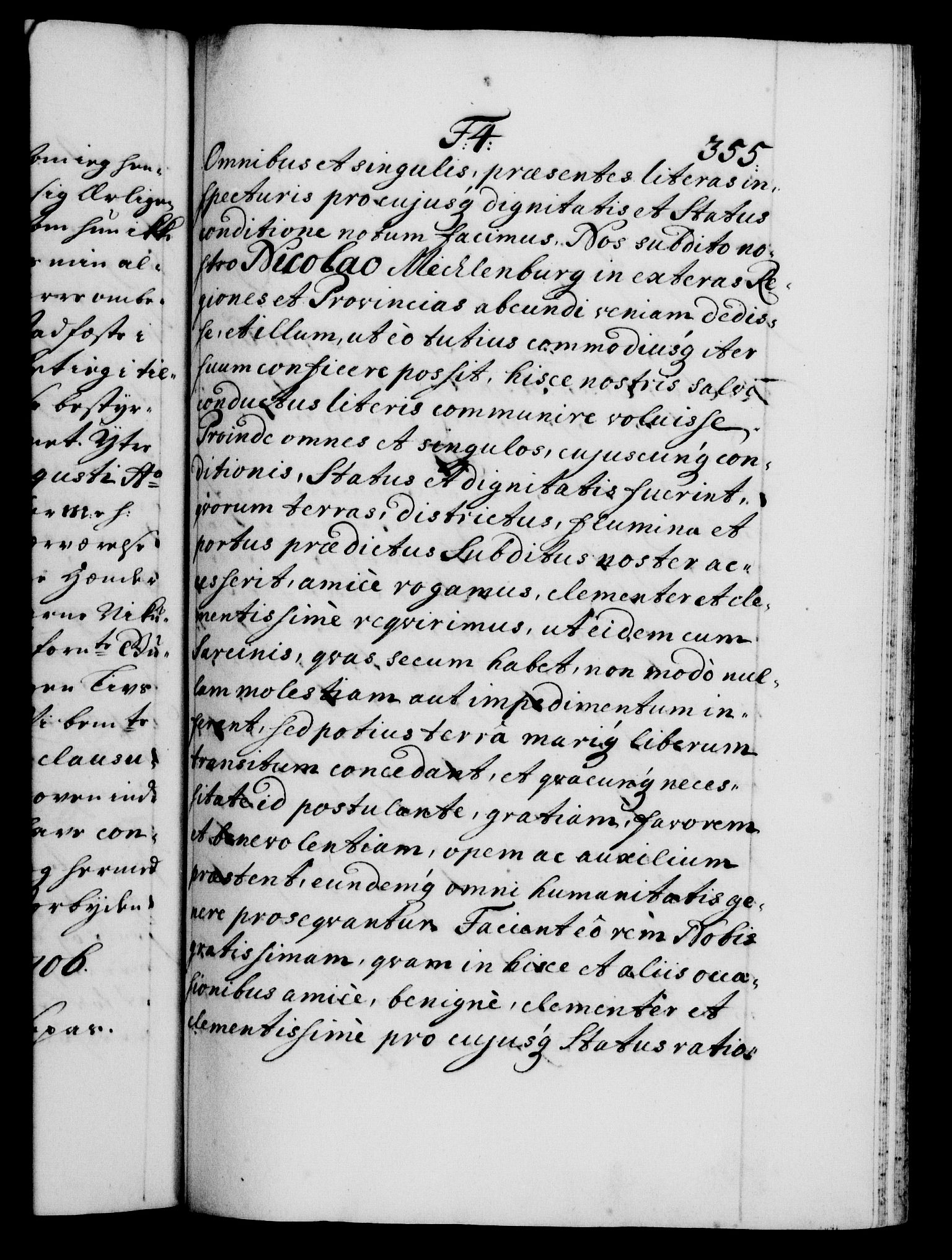 Danske Kanselli 1572-1799, RA/EA-3023/F/Fc/Fca/Fcaa/L0019: Norske registre, 1704-1707, p. 355a