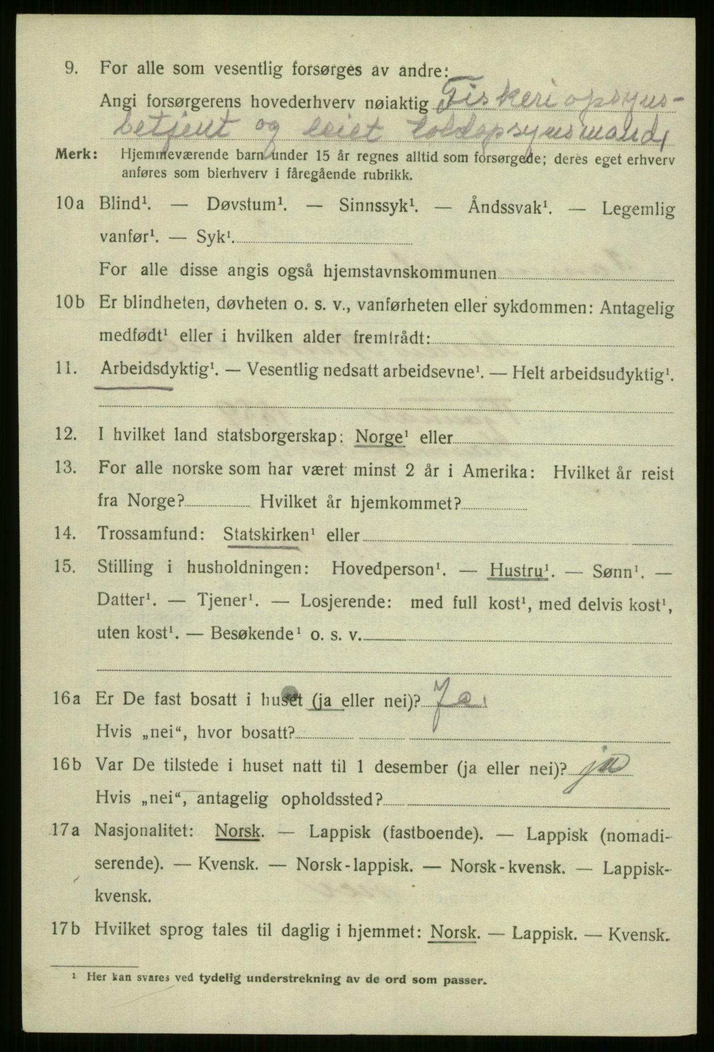 SATØ, 1920 census for Hammerfest, 1920, p. 4760