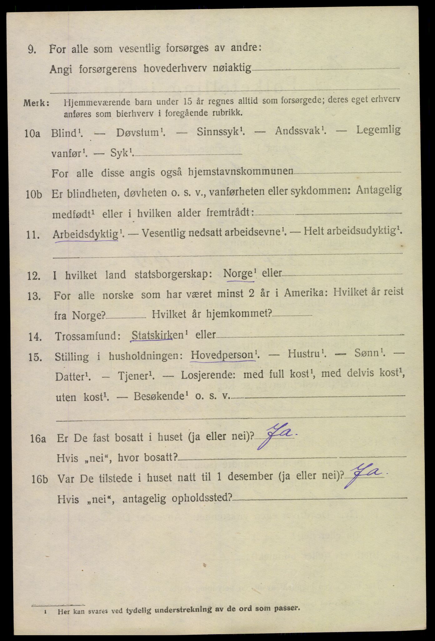 SAK, 1920 census for Øyestad, 1920, p. 4073