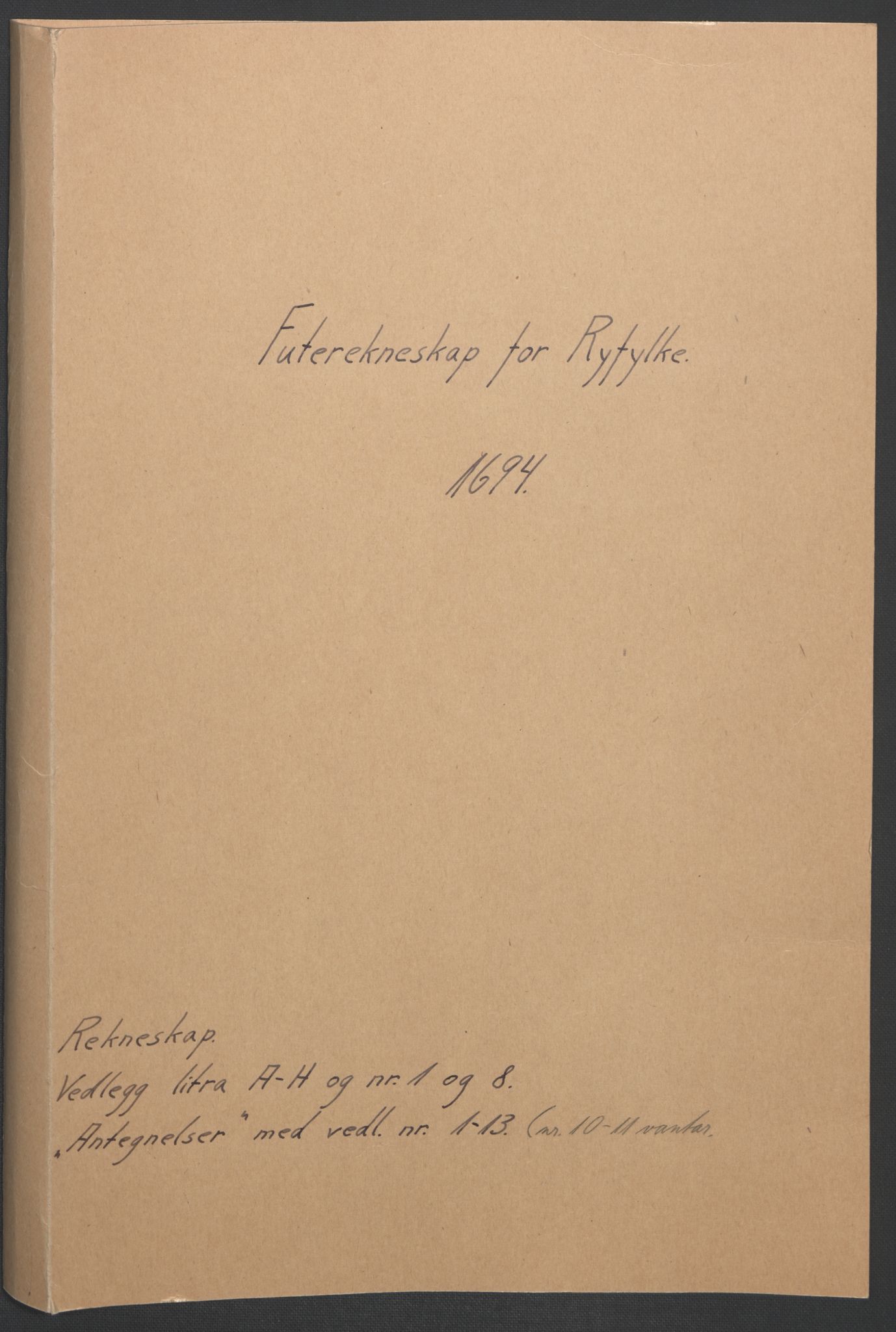 Rentekammeret inntil 1814, Reviderte regnskaper, Fogderegnskap, RA/EA-4092/R47/L2857: Fogderegnskap Ryfylke, 1694-1696, p. 3
