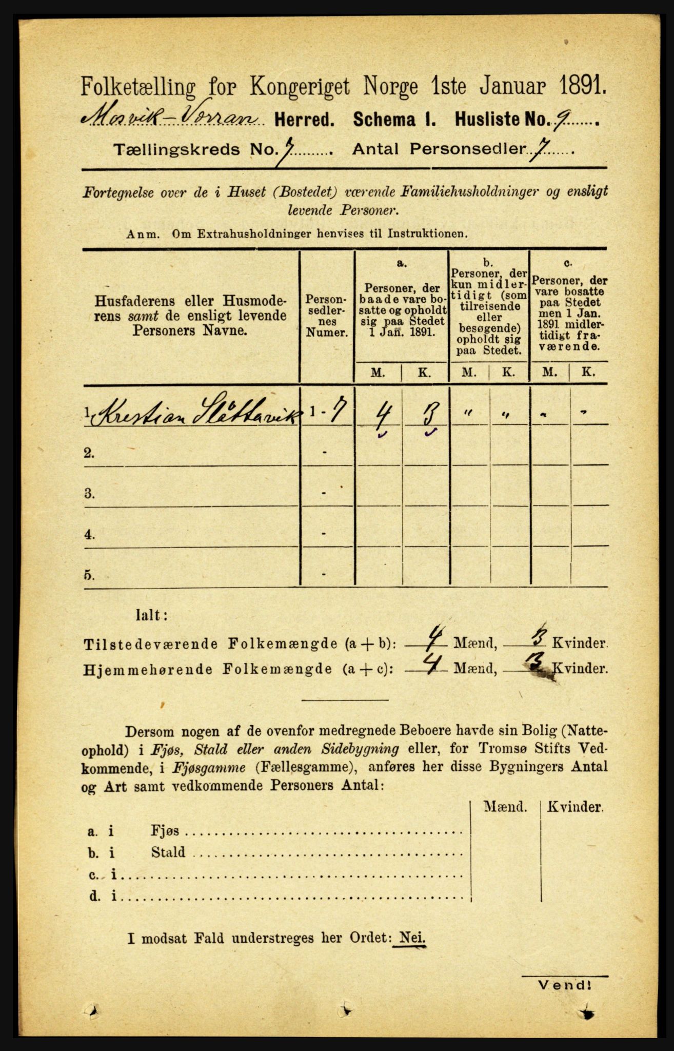 RA, 1891 census for 1723 Mosvik og Verran, 1891, p. 2858