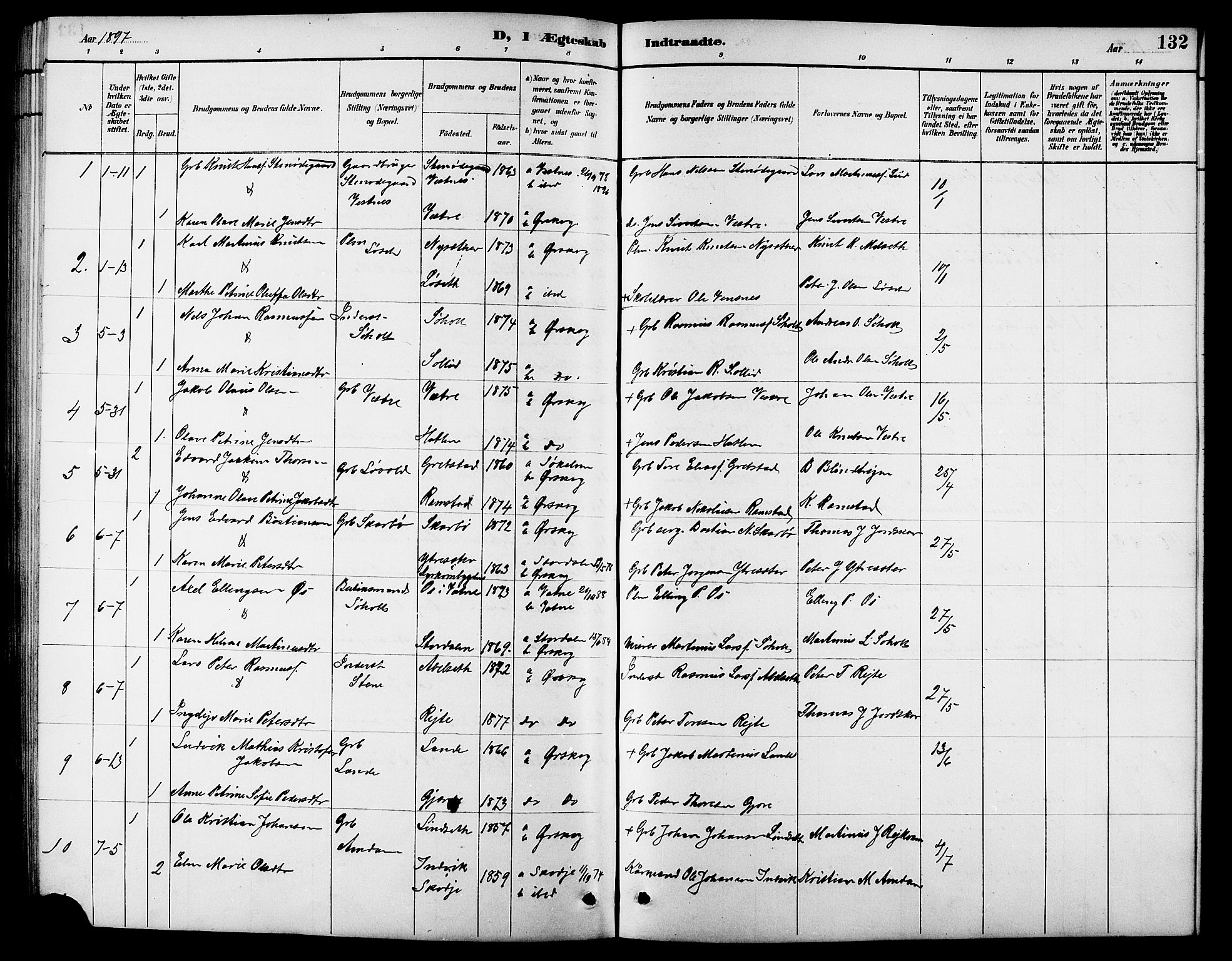 Ministerialprotokoller, klokkerbøker og fødselsregistre - Møre og Romsdal, AV/SAT-A-1454/522/L0327: Parish register (copy) no. 522C06, 1890-1915, p. 132