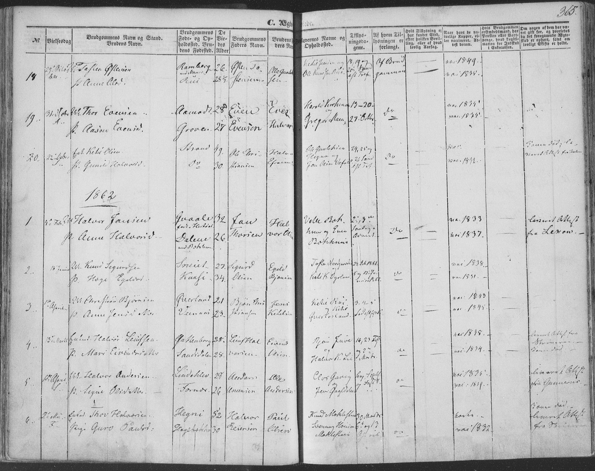 Seljord kirkebøker, SAKO/A-20/F/Fa/L012b: Parish register (official) no. I 12B, 1850-1865, p. 365