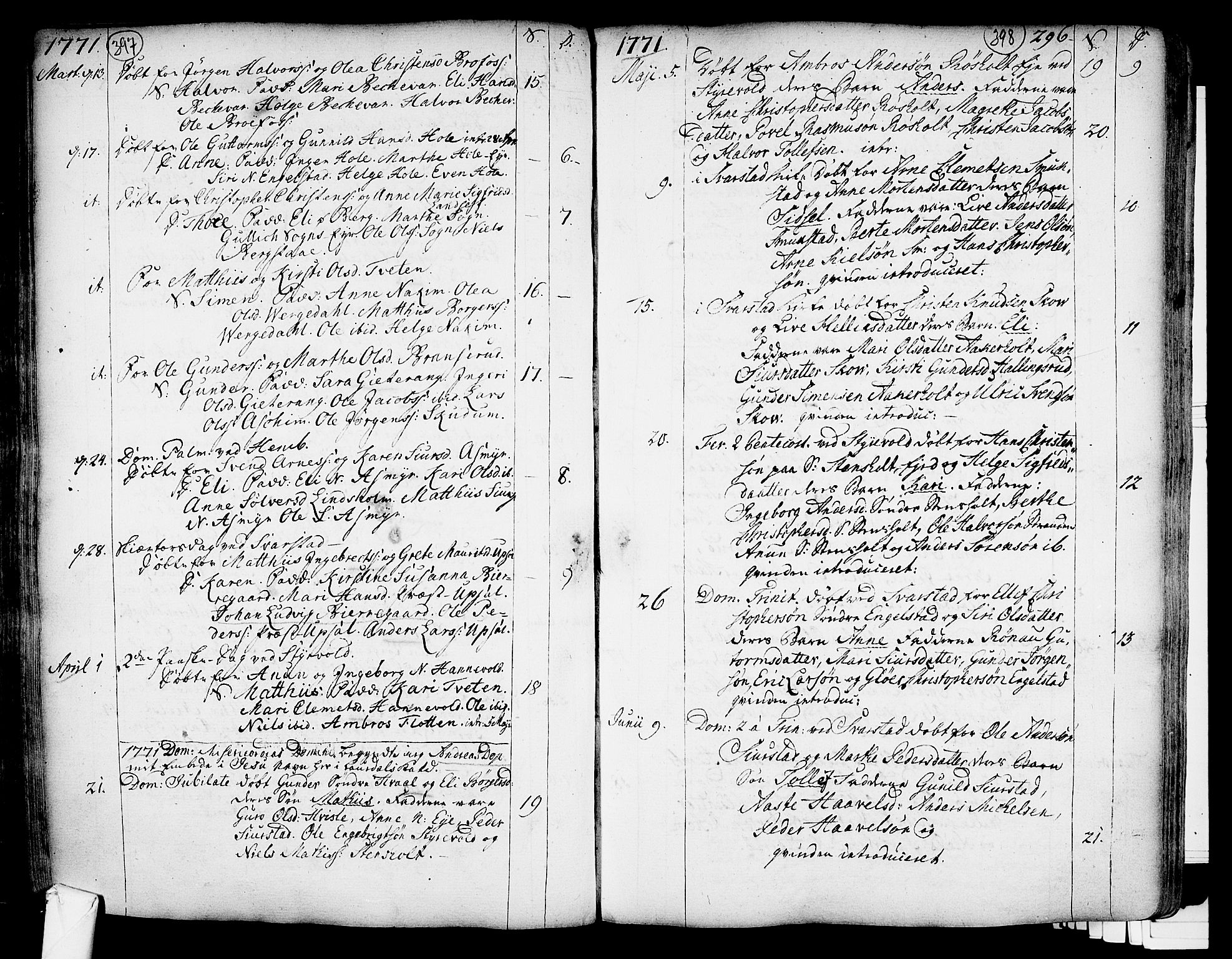 Lardal kirkebøker, SAKO/A-350/F/Fa/L0003: Parish register (official) no. I 3, 1733-1815, p. 397-398