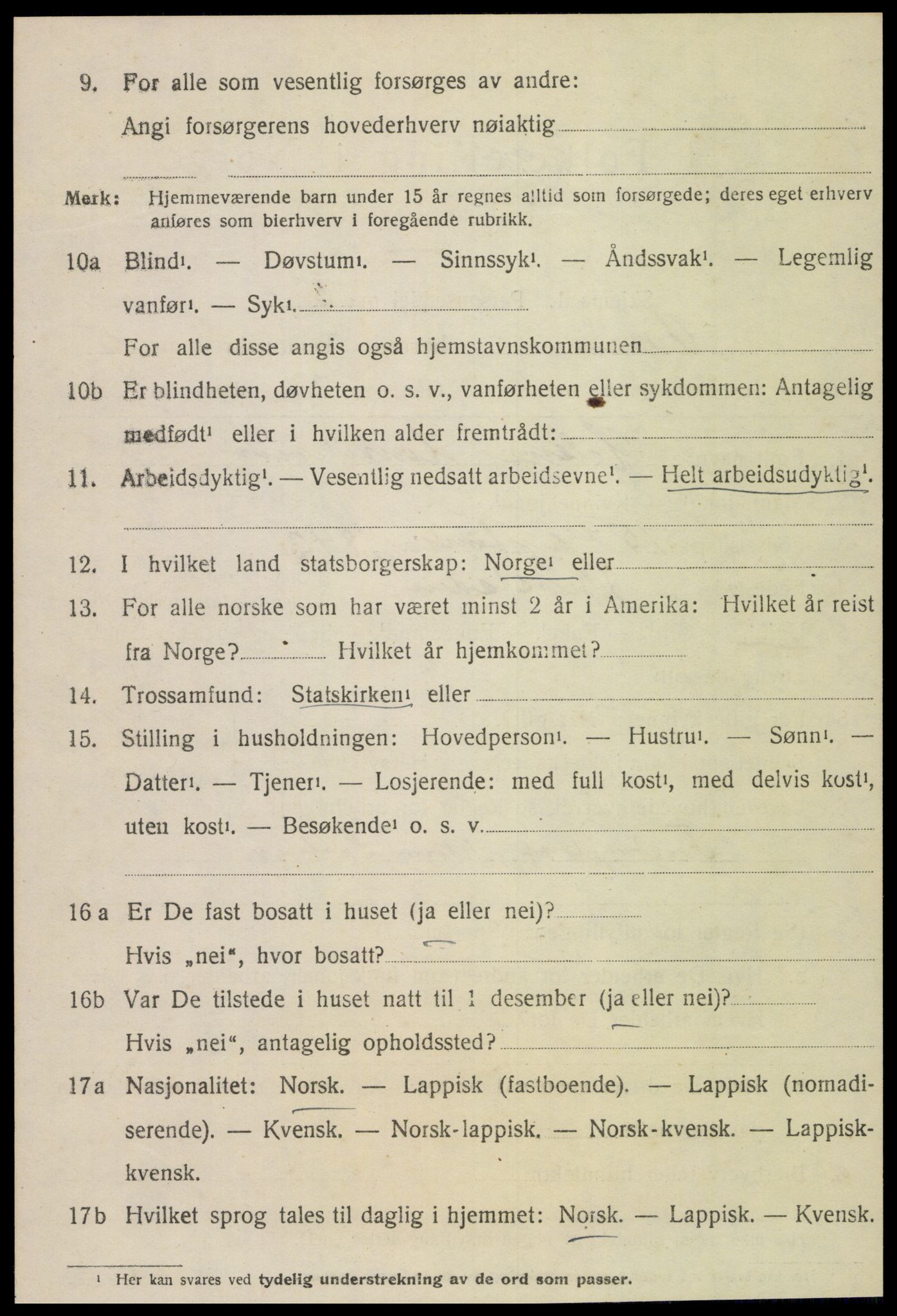 SAT, 1920 census for Vikna, 1920, p. 4624