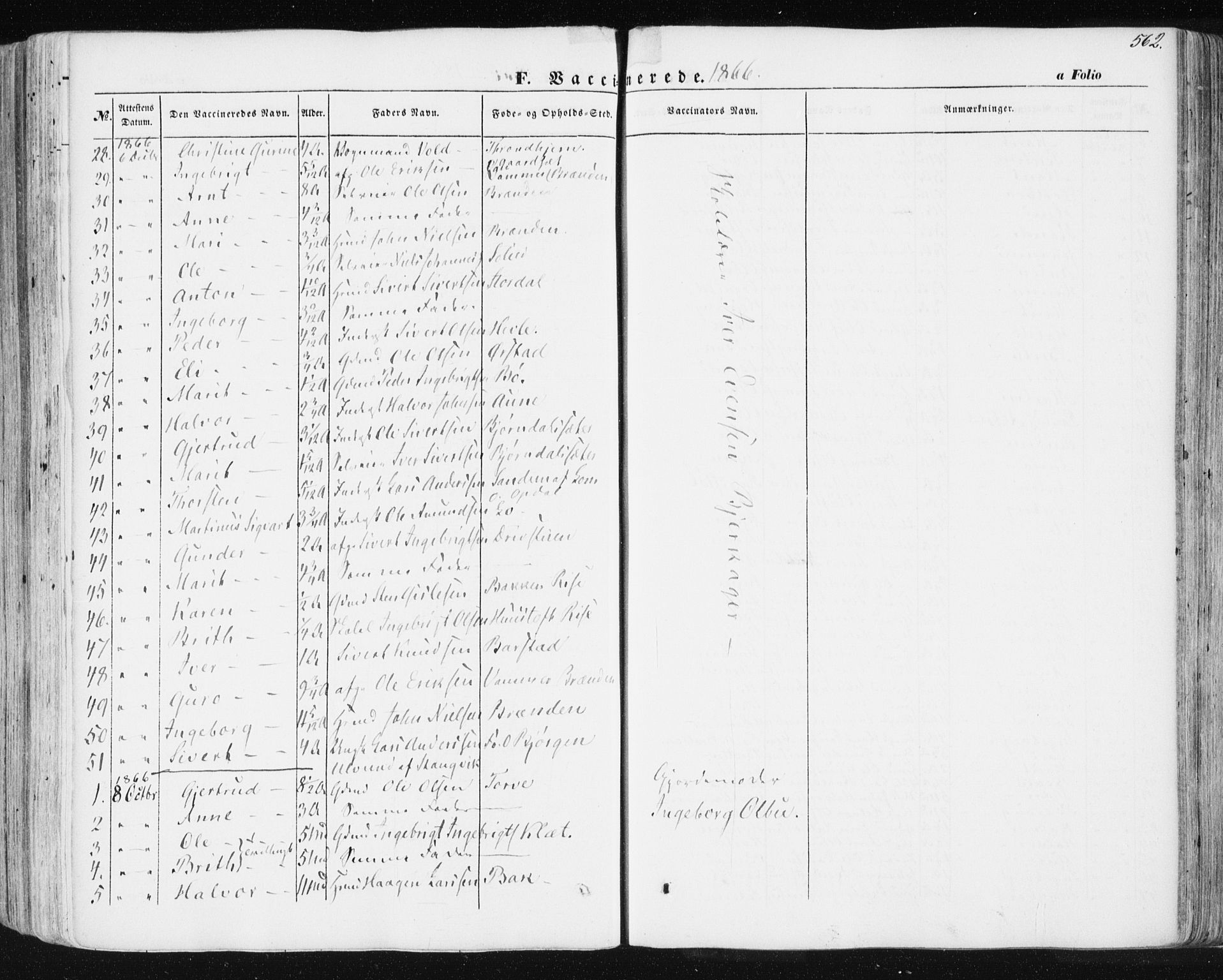Ministerialprotokoller, klokkerbøker og fødselsregistre - Sør-Trøndelag, SAT/A-1456/678/L0899: Parish register (official) no. 678A08, 1848-1872, p. 562
