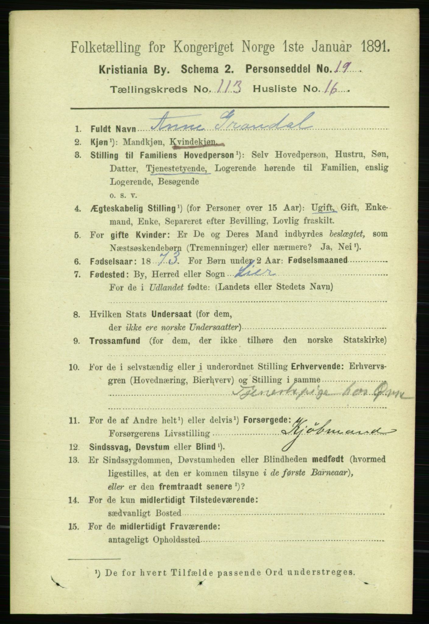 RA, 1891 census for 0301 Kristiania, 1891, p. 60466