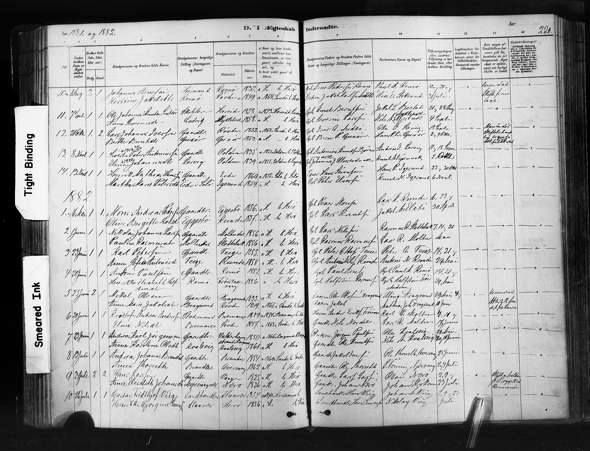 Ministerialprotokoller, klokkerbøker og fødselsregistre - Møre og Romsdal, AV/SAT-A-1454/507/L0073: Parish register (official) no. 507A08, 1878-1904, p. 220