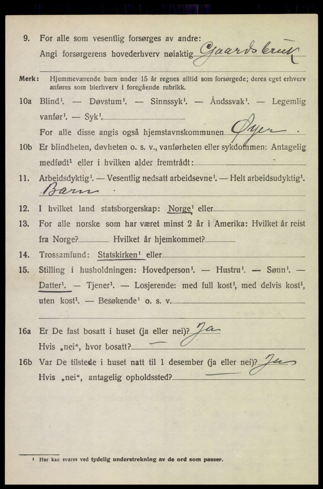 SAH, 1920 census for Øyer, 1920, p. 6715