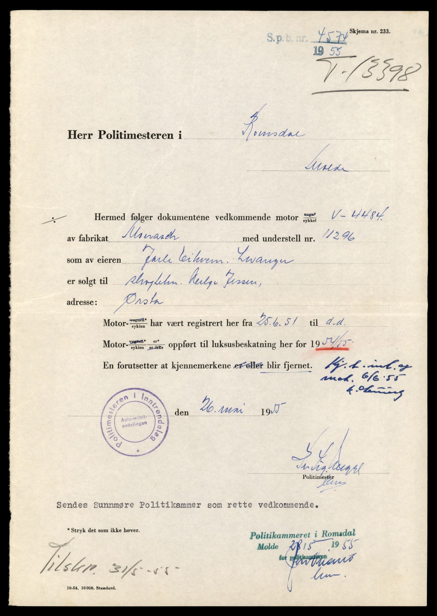 Møre og Romsdal vegkontor - Ålesund trafikkstasjon, AV/SAT-A-4099/F/Fe/L0039: Registreringskort for kjøretøy T 13361 - T 13530, 1927-1998, p. 627