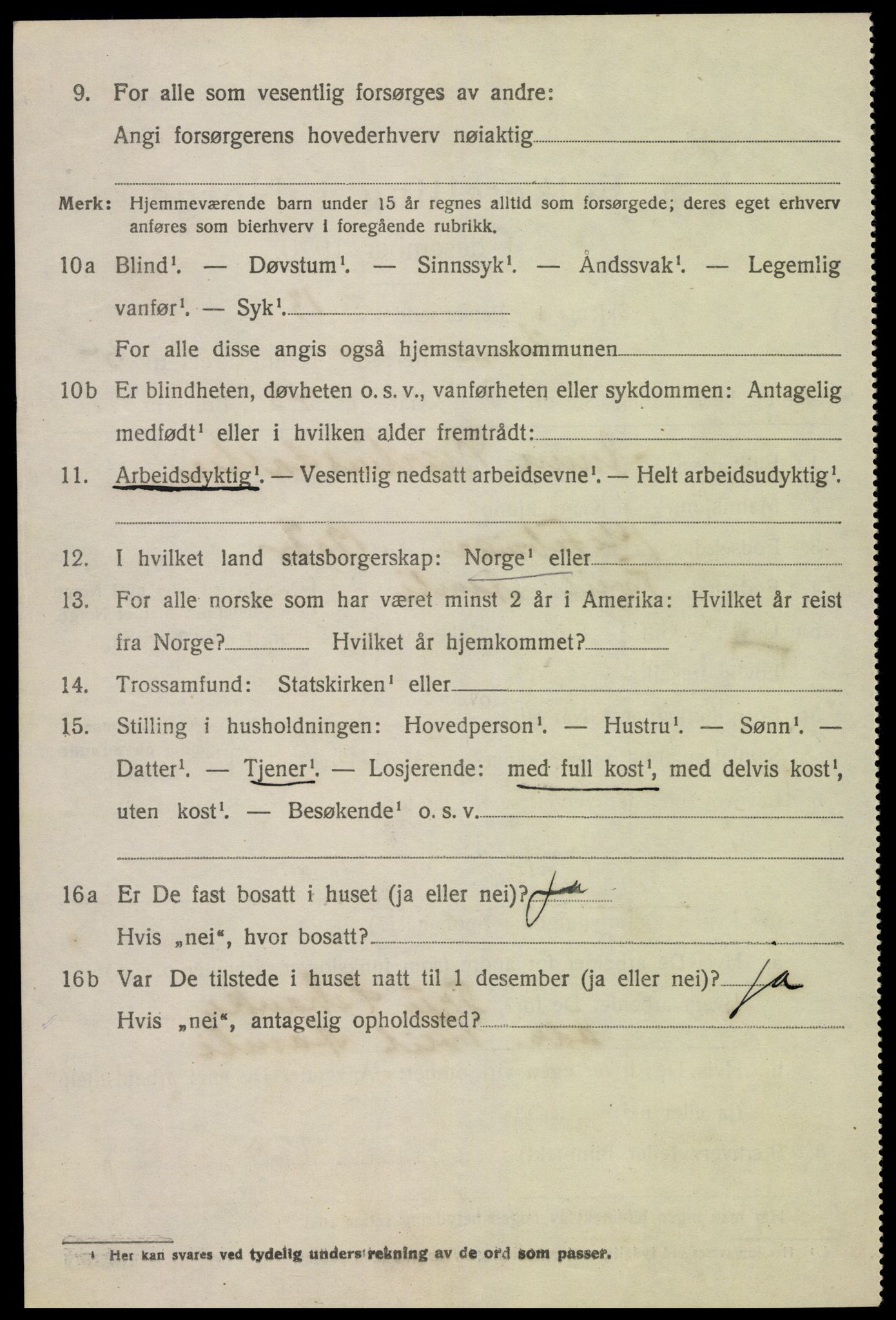 SAK, 1920 census for Åmli, 1920, p. 2306