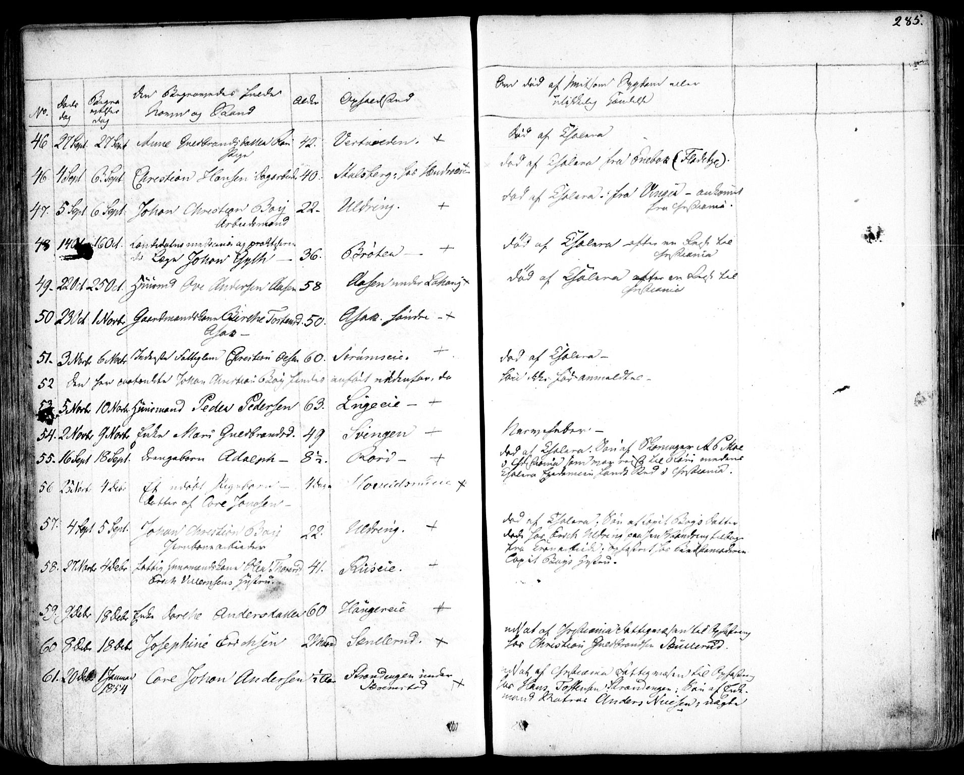 Skedsmo prestekontor Kirkebøker, AV/SAO-A-10033a/F/Fa/L0009: Parish register (official) no. I 9, 1830-1853, p. 285